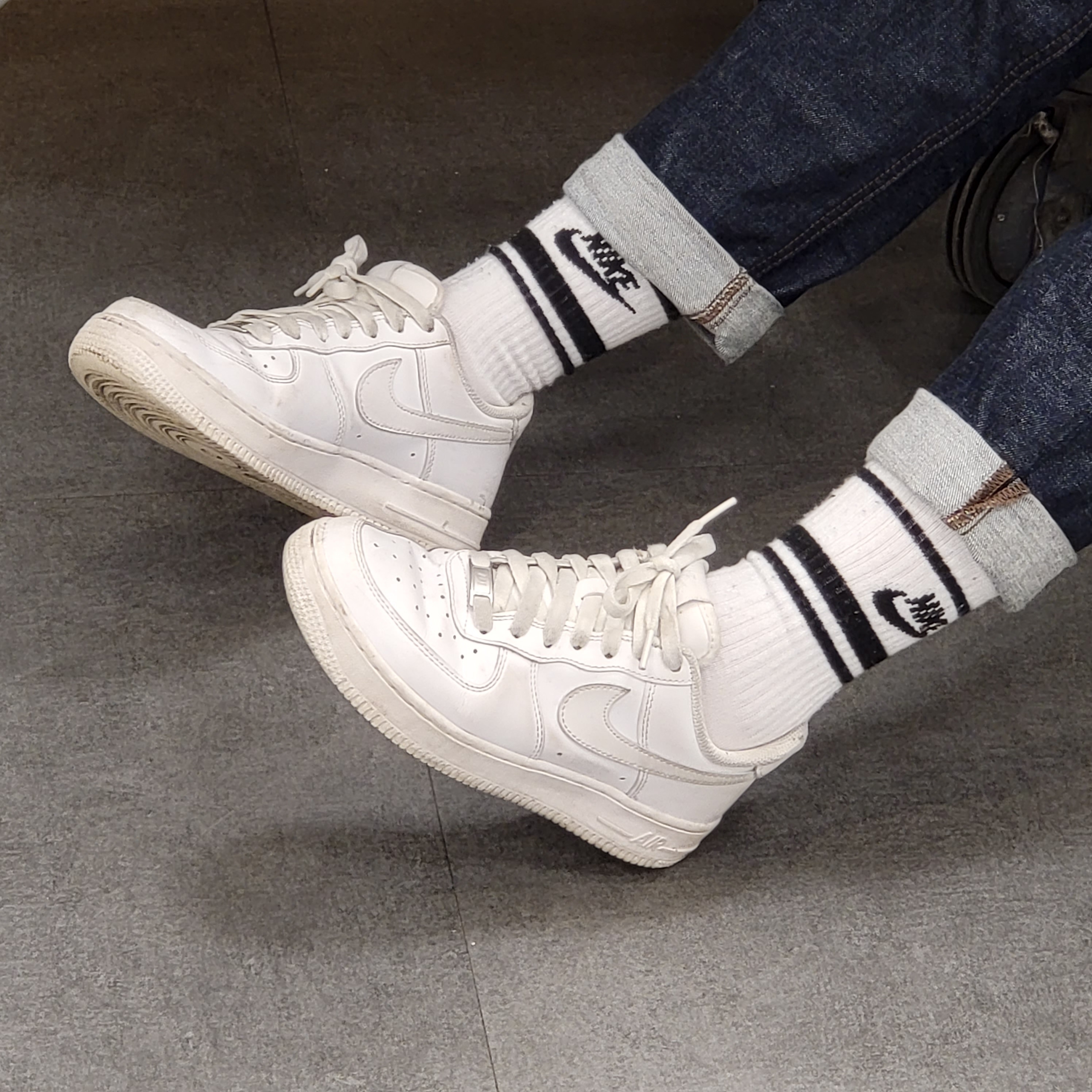 (W) Nike Air Force 1 '07 Low White 착용 스타일