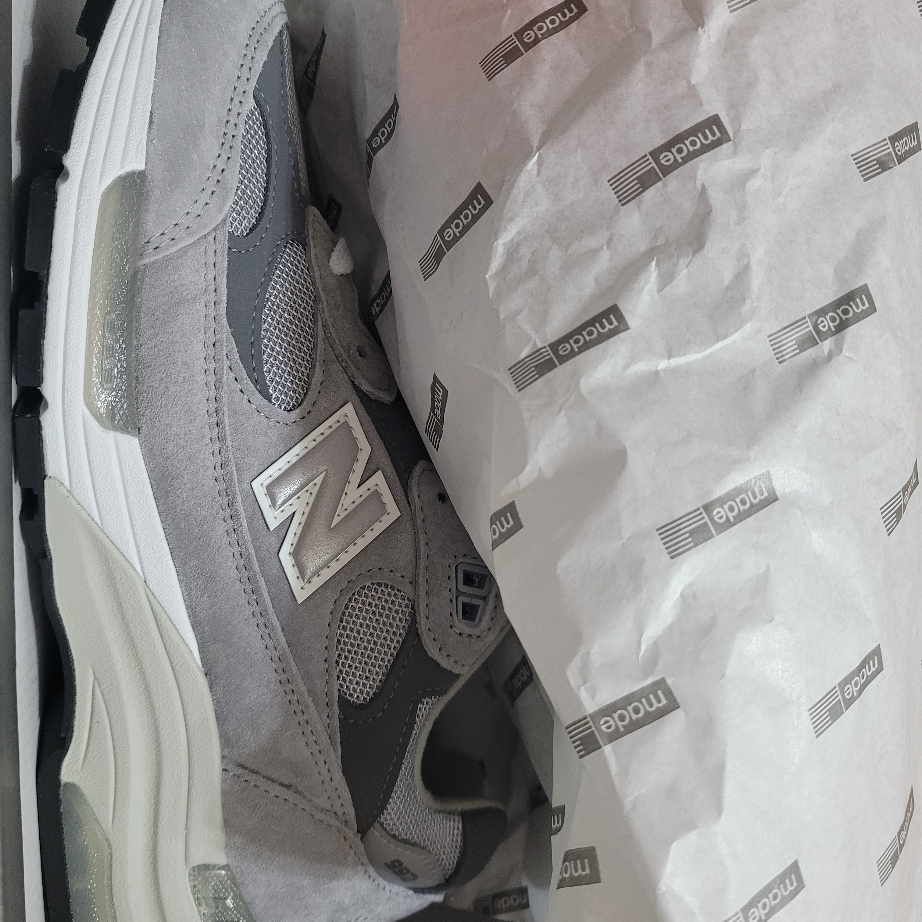 New Balance 992 Made in USA Grey - D Standard 착용 스타일 - 1