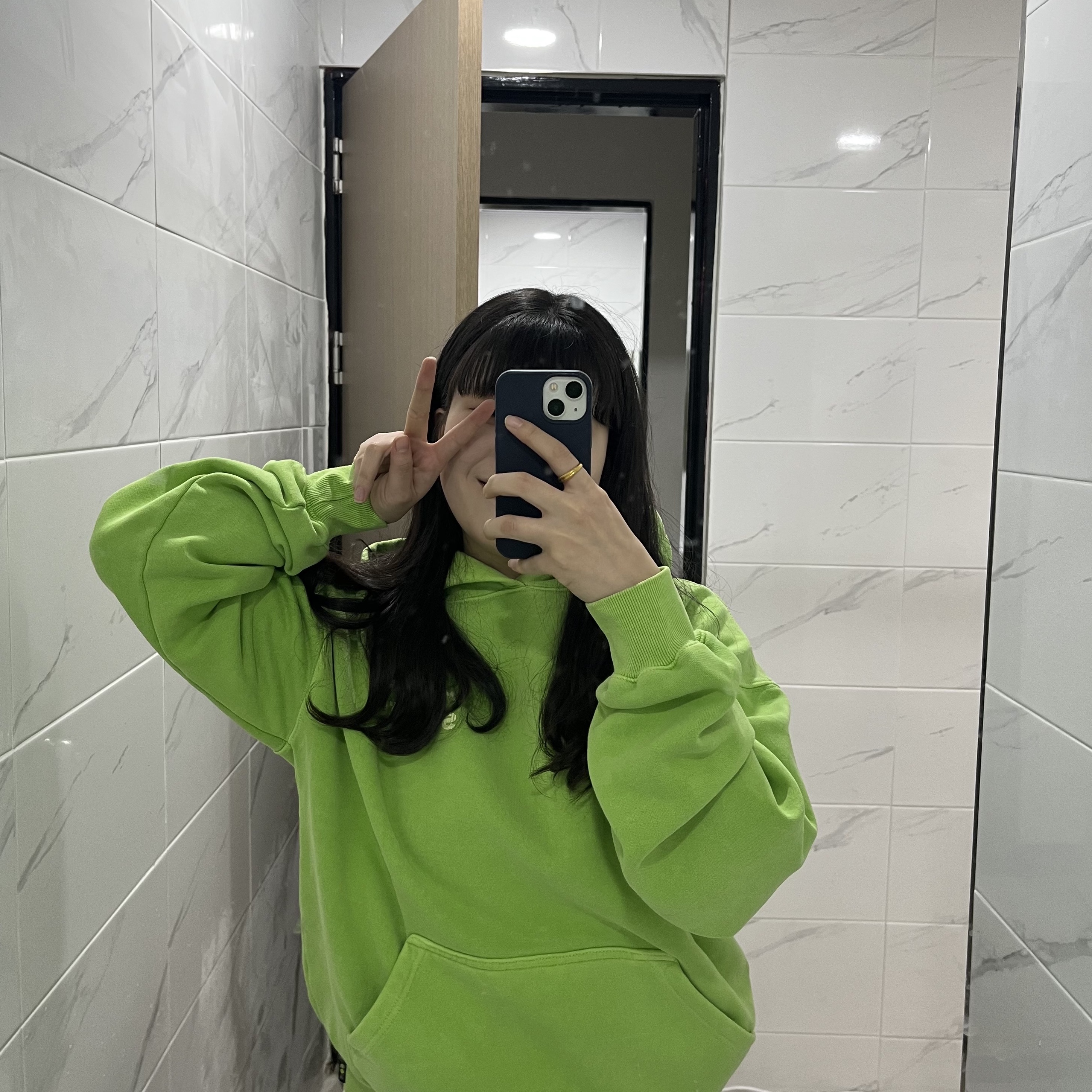 IAB Studio Pigment Hoodie & Sack Apple Green, IAB Studio Pigment Hoodie Apple Green 착용 스타일