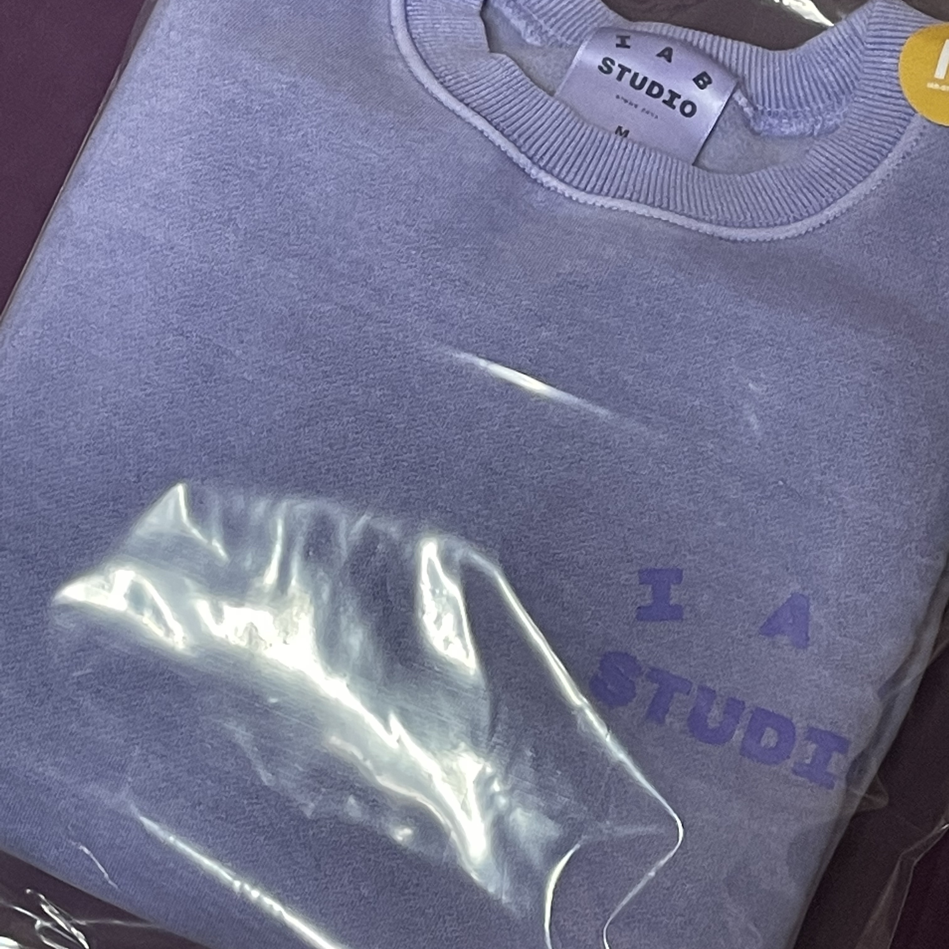 IAB Studio Pigment Sweatshirt & Mini Bag Lavender 착용 스타일