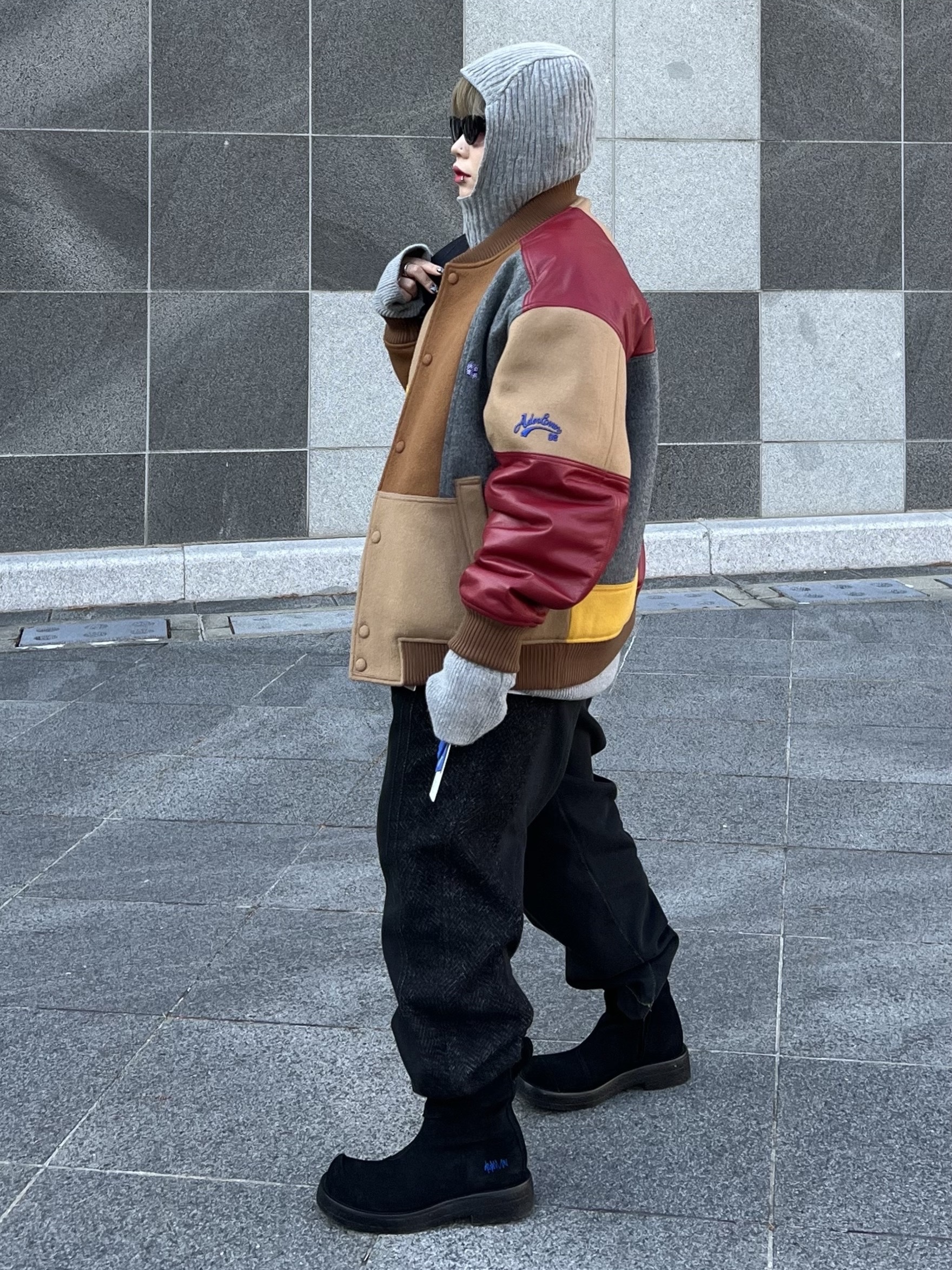 Ader Error Og; 8th @7222 Keyring Z-Blue, Ader Error Og; 8th @9221 Jacket Red 착용 스타일 - 3