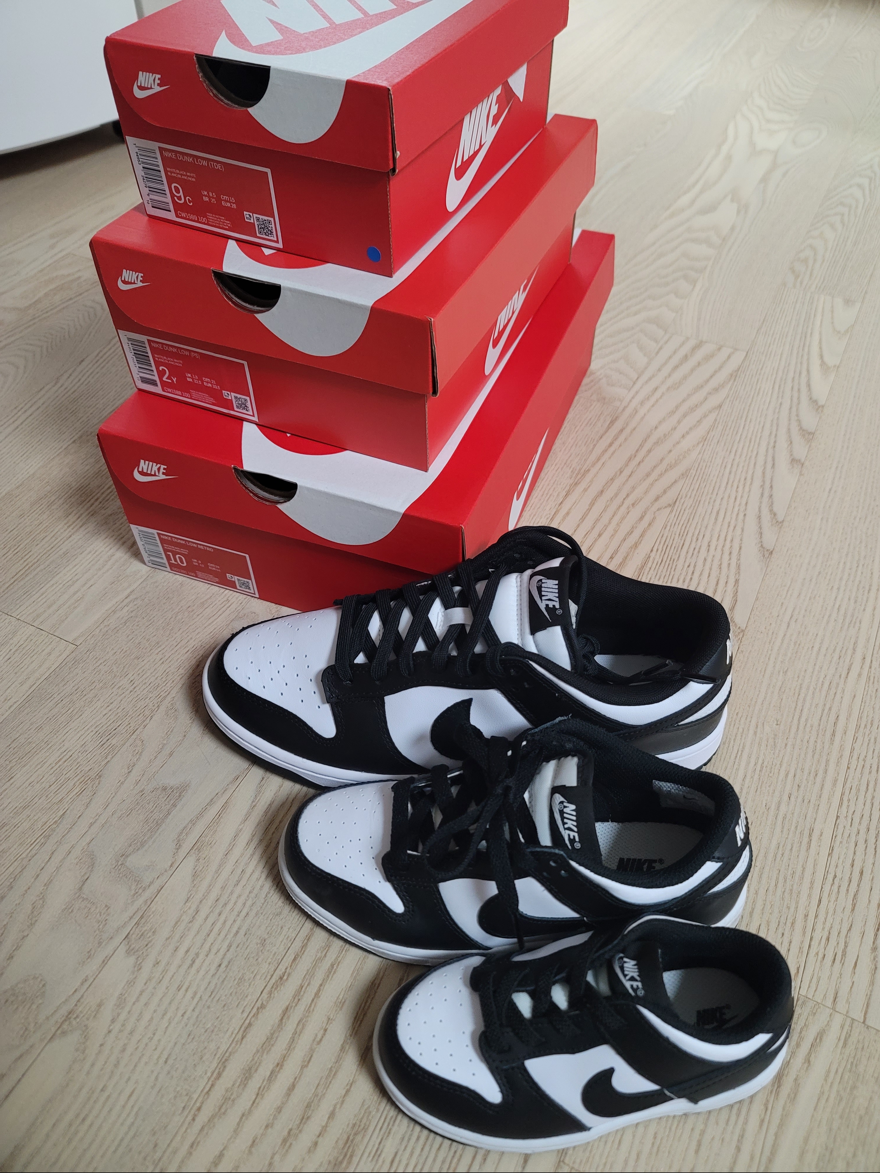 (GS) Nike Dunk Low Black, (PS) Nike Dunk Low Black 착용 스타일