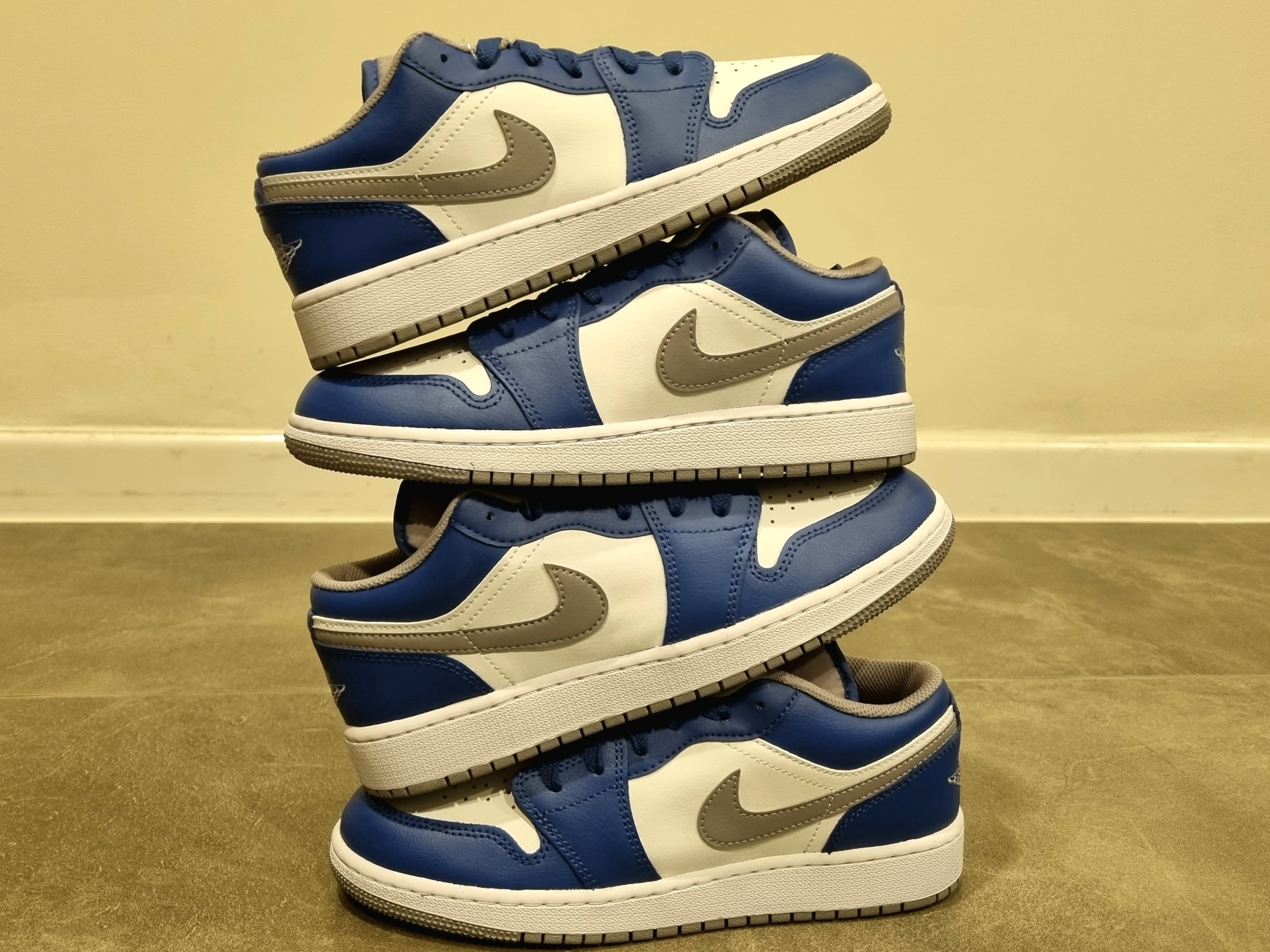 (GS) Jordan 1 Low True Blue Cement Grey 착용 스타일 - 5