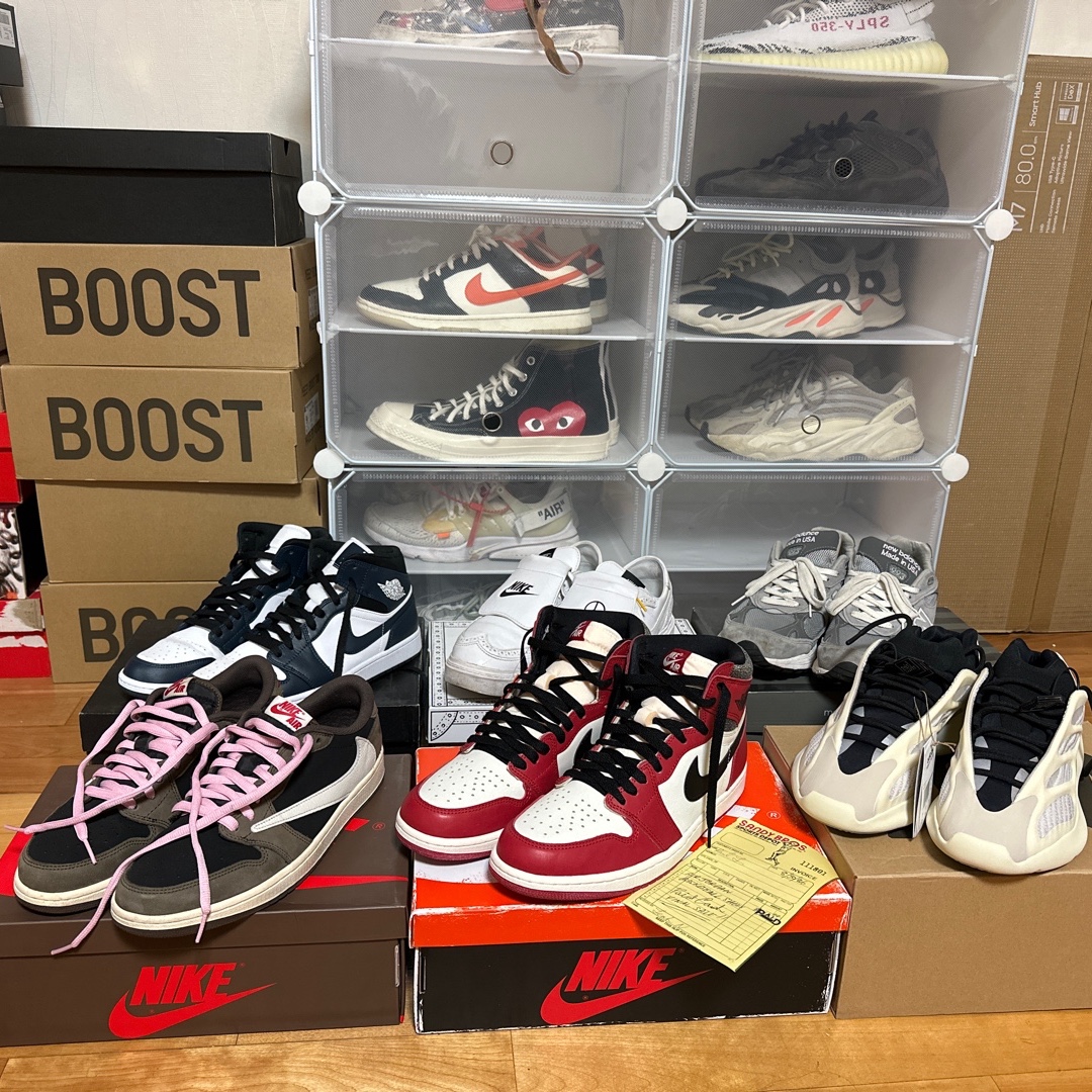 Jordan 1 x Travis Scott Retro Low OG SP Mocha, Jordan 1 Retro High OG Chicago 2022 착용 스타일