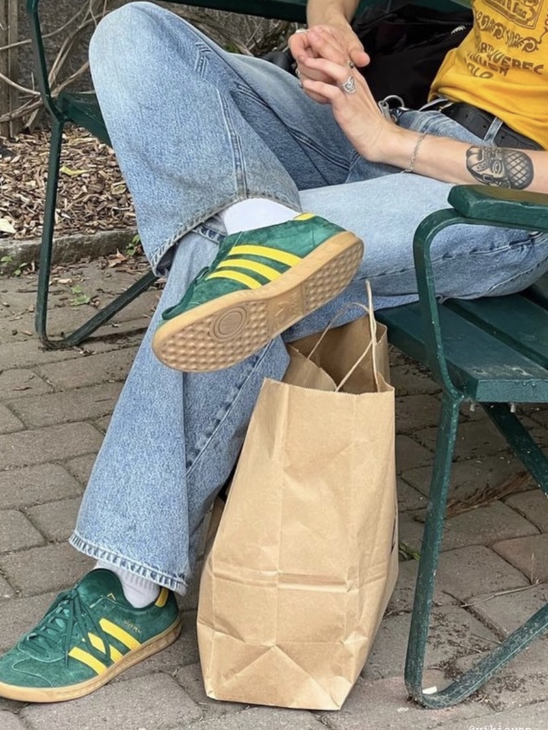 Adidas City Series Hamburg Collegiate Green Bold Gold 착용 스타일