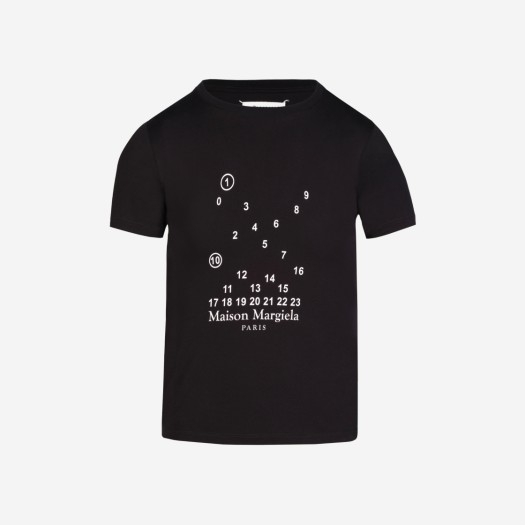 (W) 메종 마르지엘라 뉴메릭 로고 티셔츠 블랙