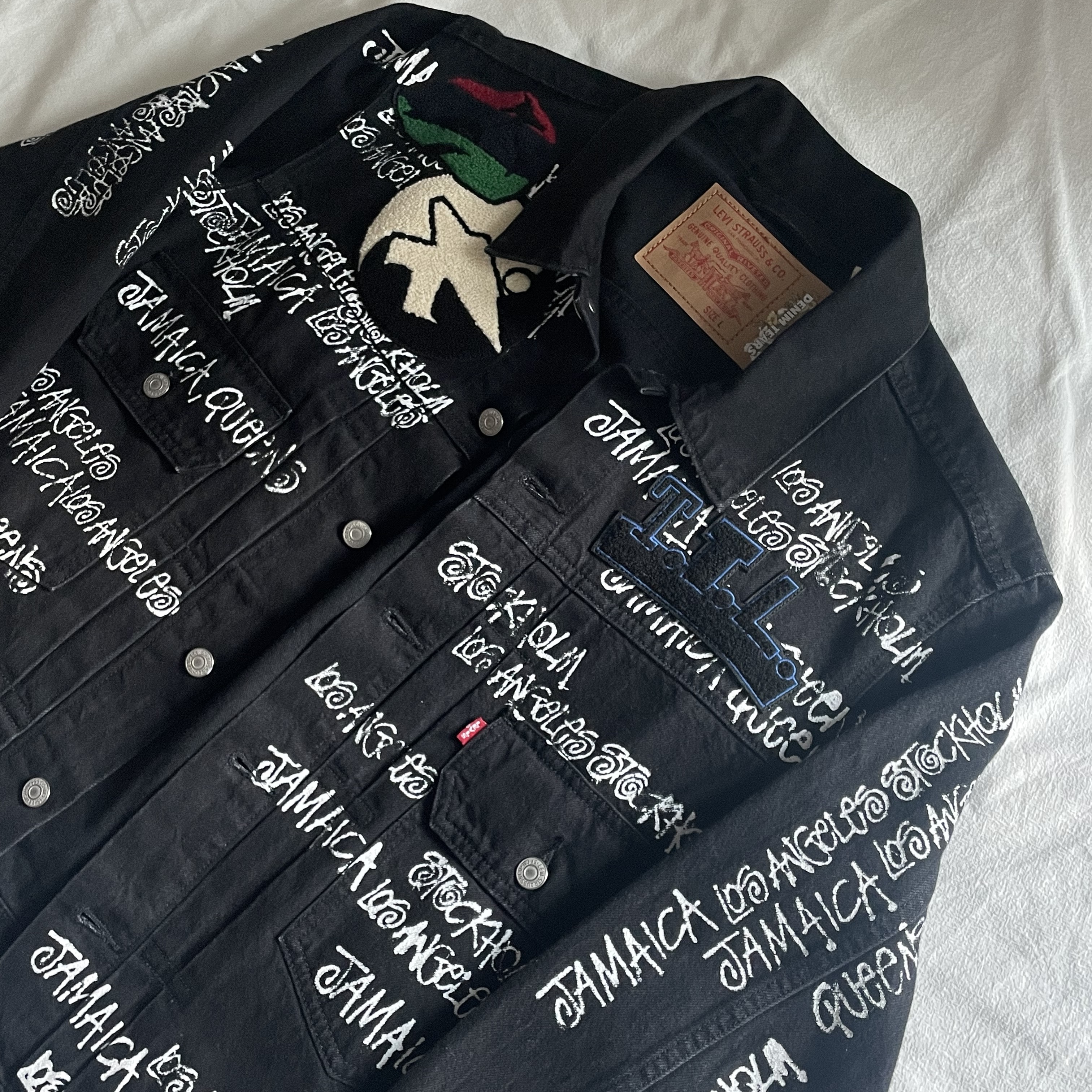 Stussy x Our Legacy x Denim Tears TTL Denim Jacket Black 착용 스타일