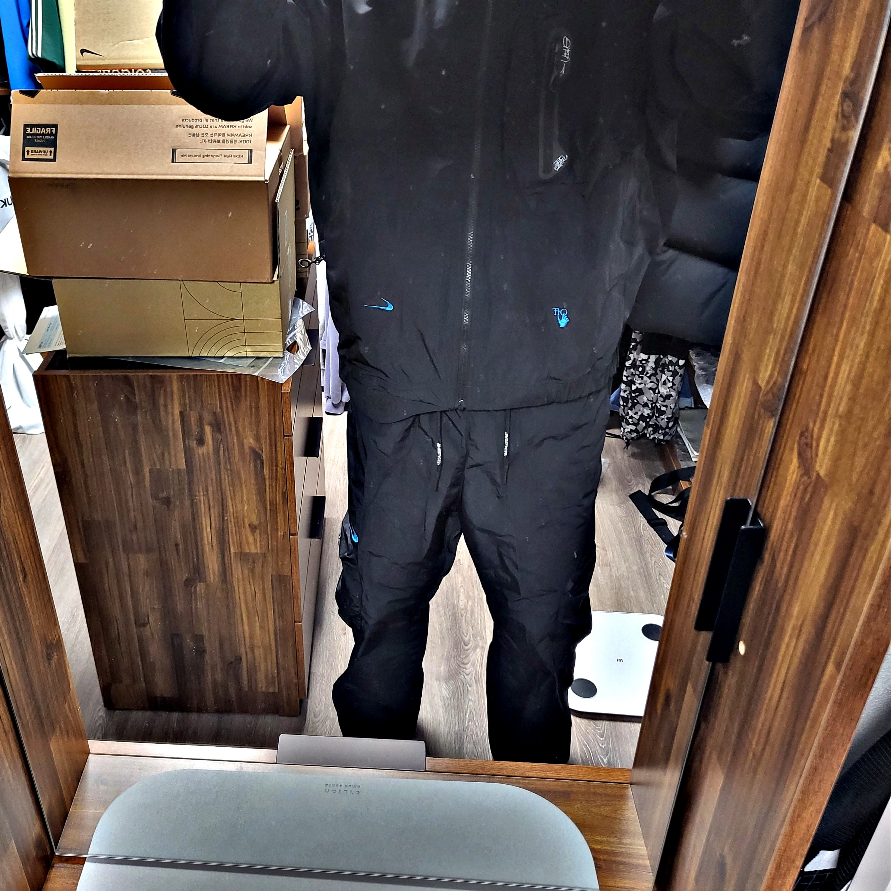 Nike x Off-White NRG Track Suit Black - Asia 착용 스타일