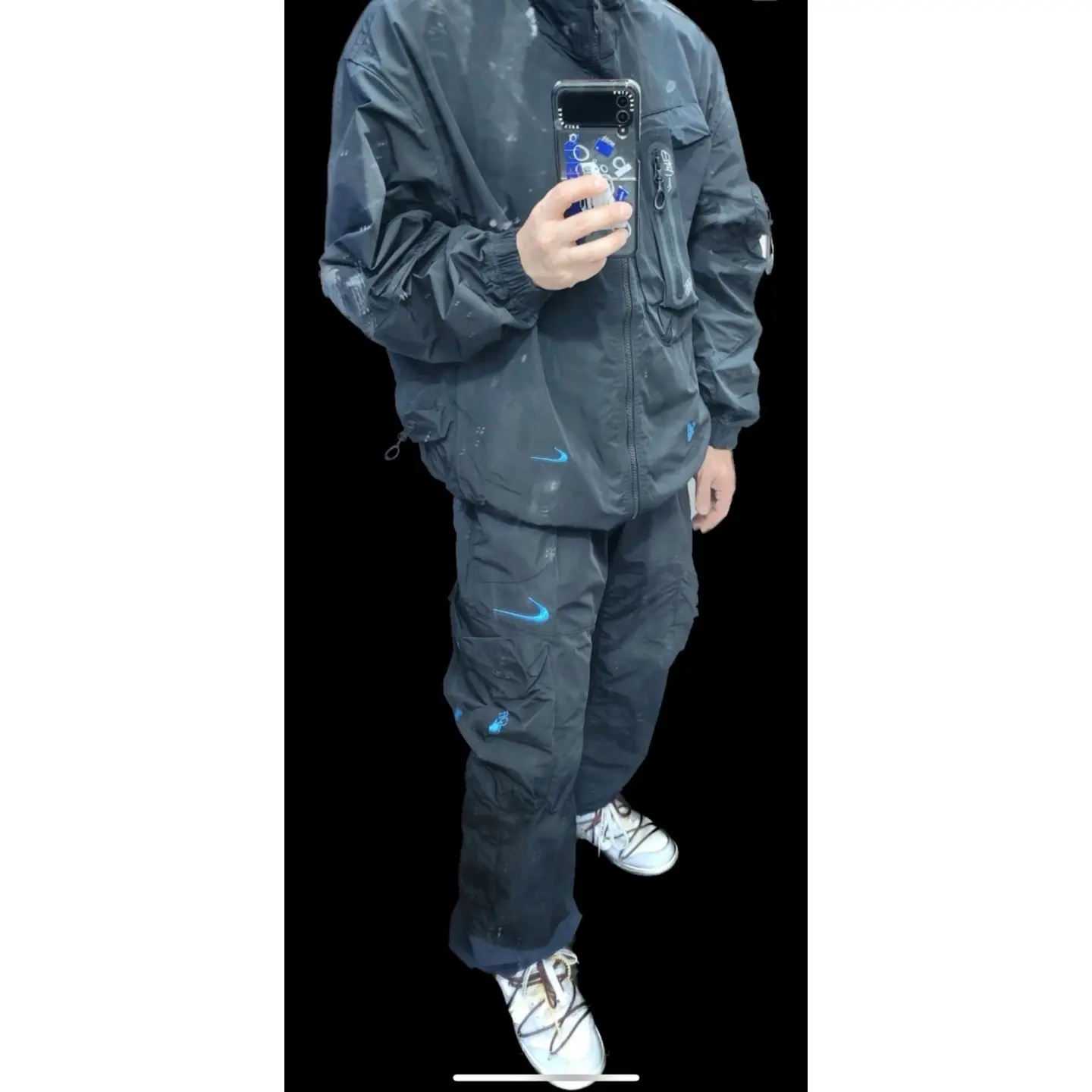 Nike x Off-White NRG Track Suit Black - Asia, Nike x Off-White Dunk Low The 50 - Lot 46 착용 스타일 - 1