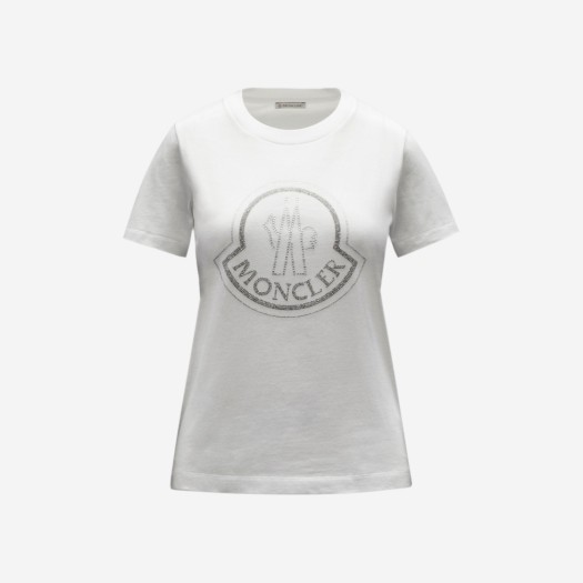 (W) 몽클레르 크리스탈 로고 티셔츠 오프 화이트 - 22FW