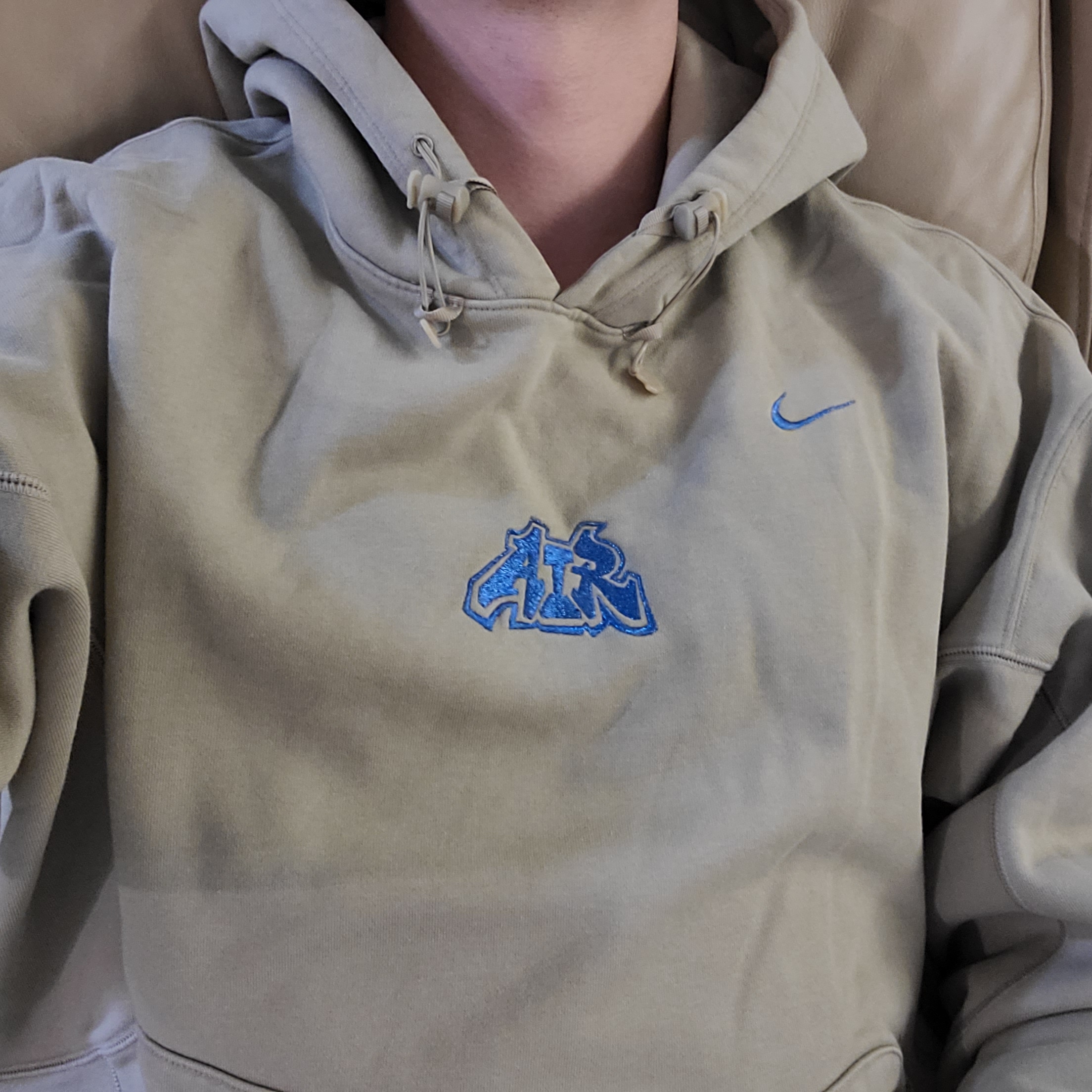 Nike x Off-White NRG Fleece Hoodie Khaki - Asia 착용 스타일