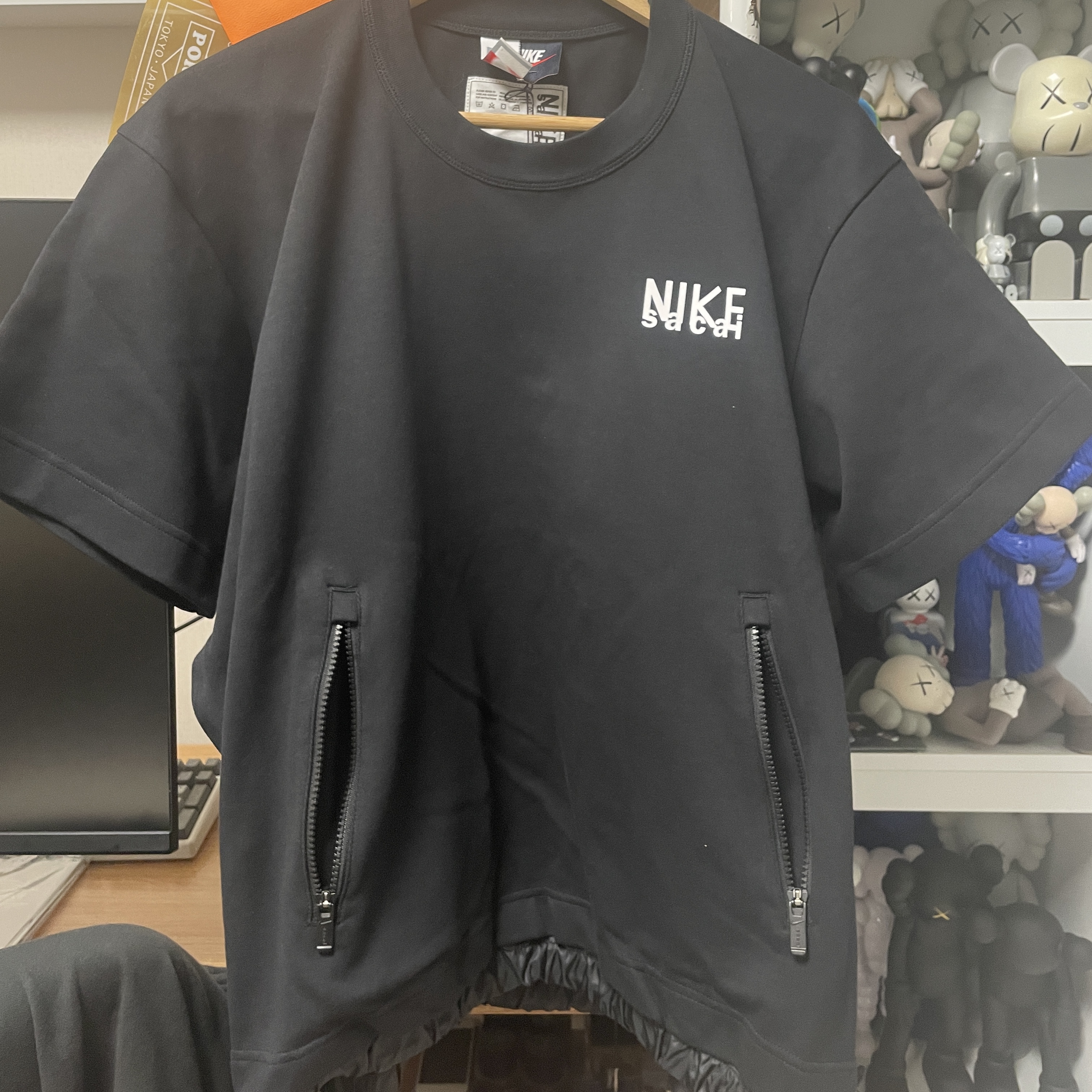 Nike x Sacai NRG Short Sleeve Top Black - Asia, Essentials 3D Silicon Applique Full Zip Up Hoodie Dark Slate/Stretch Limo/Black - 20SS 착용 스타일
