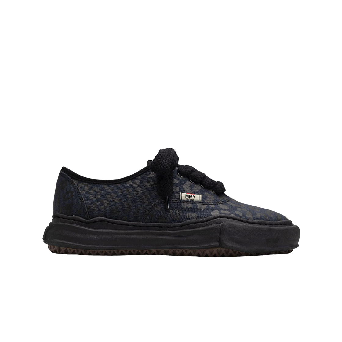 메종 미하라 야스히로 베이커 OG 솔 레오파드 캔버스 로우탑 스니커즈 블랙(Maison Mihara Yasuhiro Baker OG Sole Leopard Canvas Low-top Sneakers Black) - 1