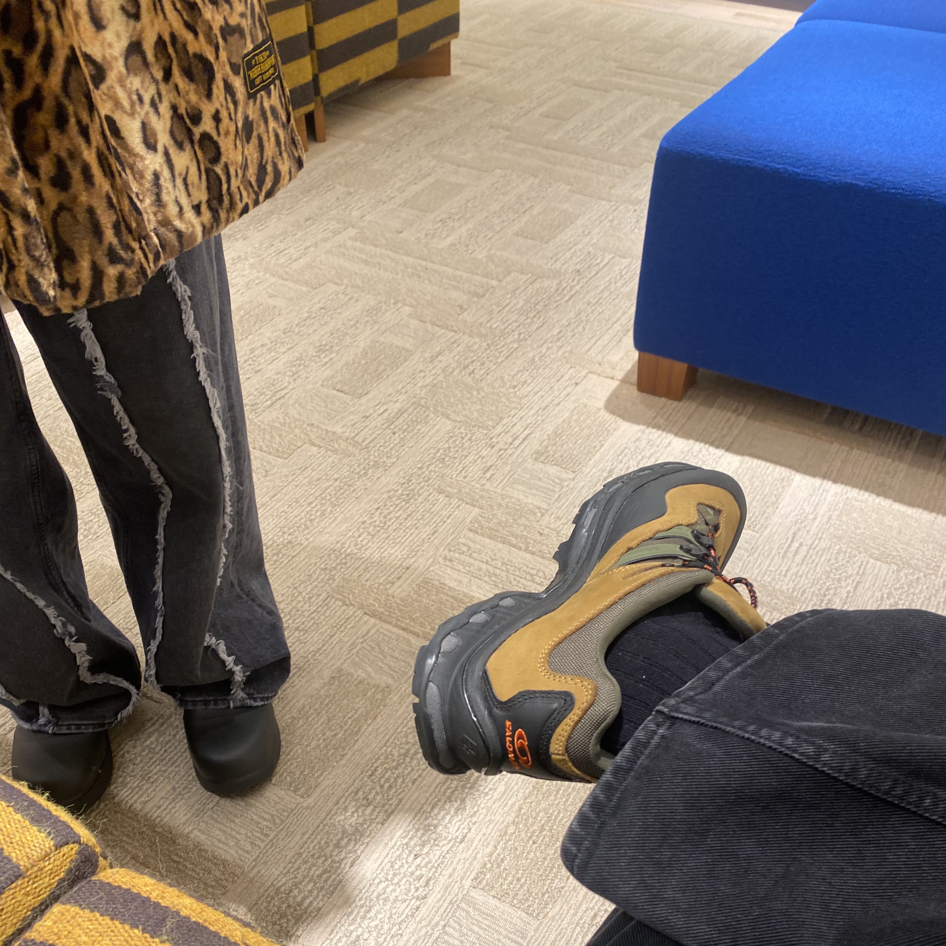 Salomon x The Broken Arm XT-Quest 2 Cumin Olive Night, Our Legacy Third Cut Slash Denim Black 착용 스타일