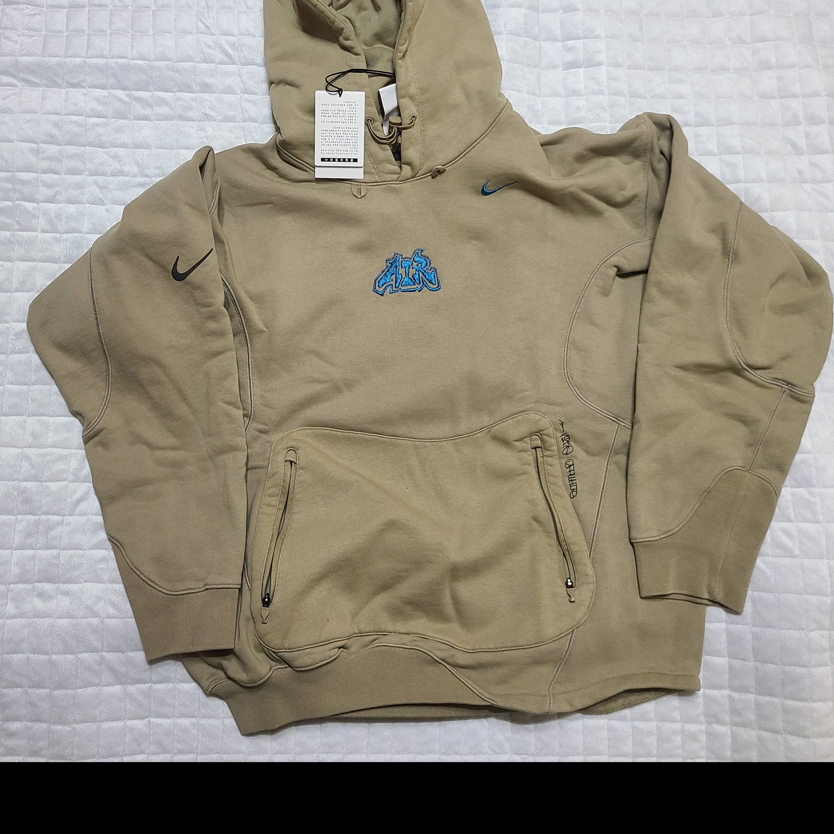 Nike x Off-White NRG Fleece Hoodie Khaki - Asia 착용 스타일 - 1