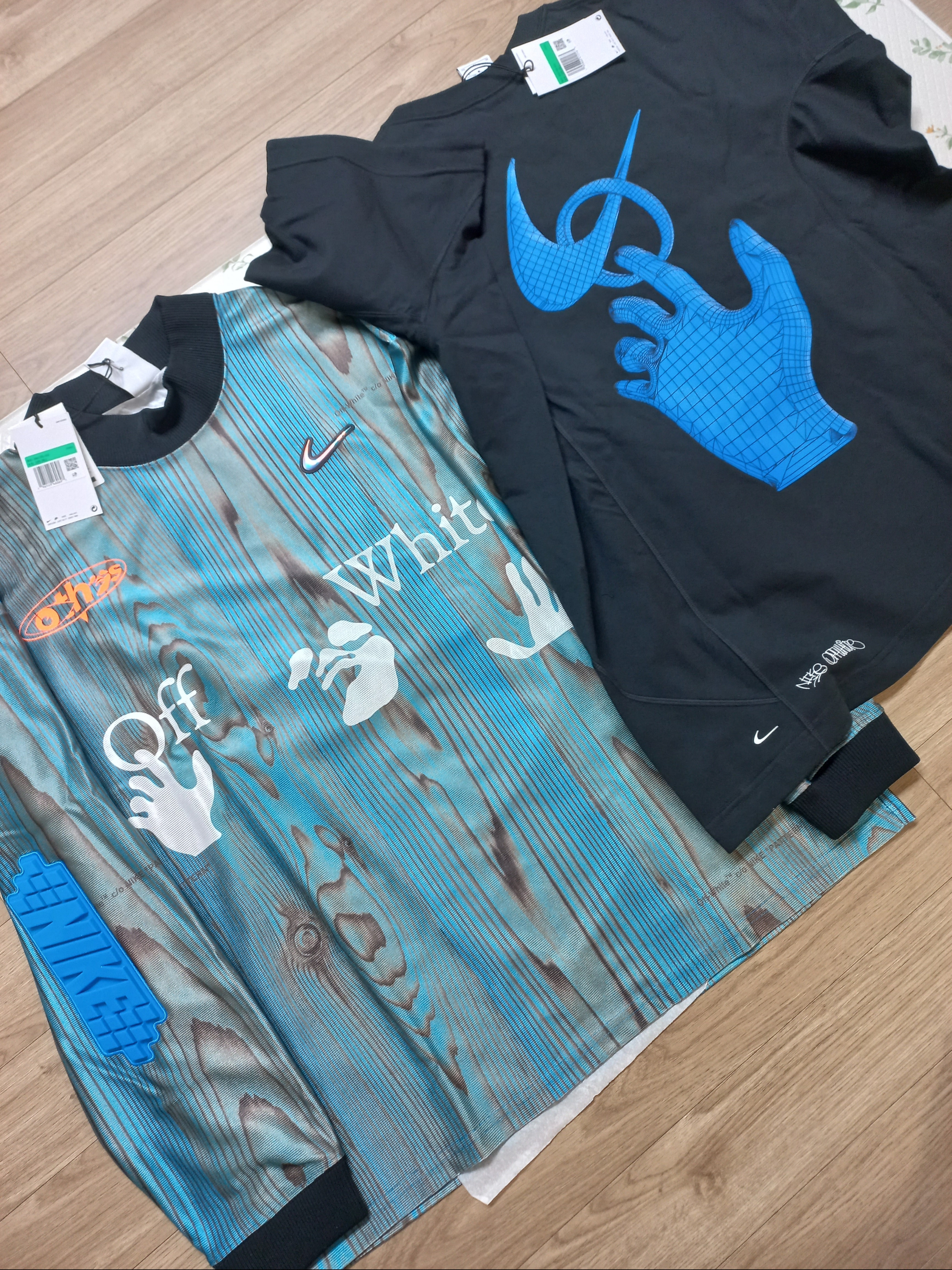 Nike x Off-White NRG Jersey Imperial Blue - Asia, Nike x Off-White NRG T-Shirt Black - Asia 착용 스타일 - 1