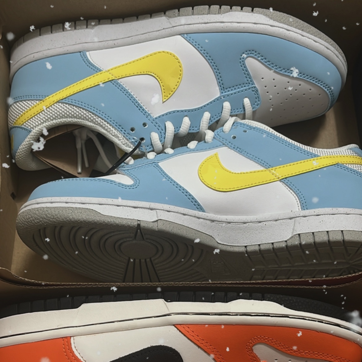 (GS) Nike Dunk Low Next Nature Blue Chill Yellow Strike 착용 스타일 - 1