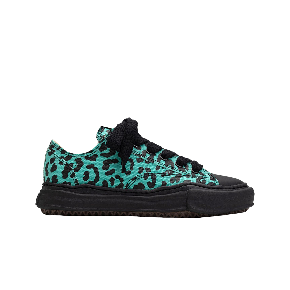 메종 미하라 야스히로 피터슨 OG 솔 레오파드 캔버스 로우탑 스니커즈 그린(Maison Mihara Yasuhiro Peterson OG Sole Leopard Canvas Low-top Sneakers Green) - 1