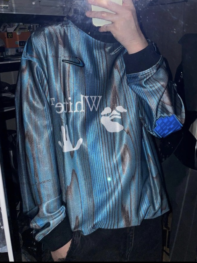 Nike x Off-White NRG Jersey Imperial Blue - Asia, Zara x Ader Error Slit Jeans Black 착용 스타일 - 1