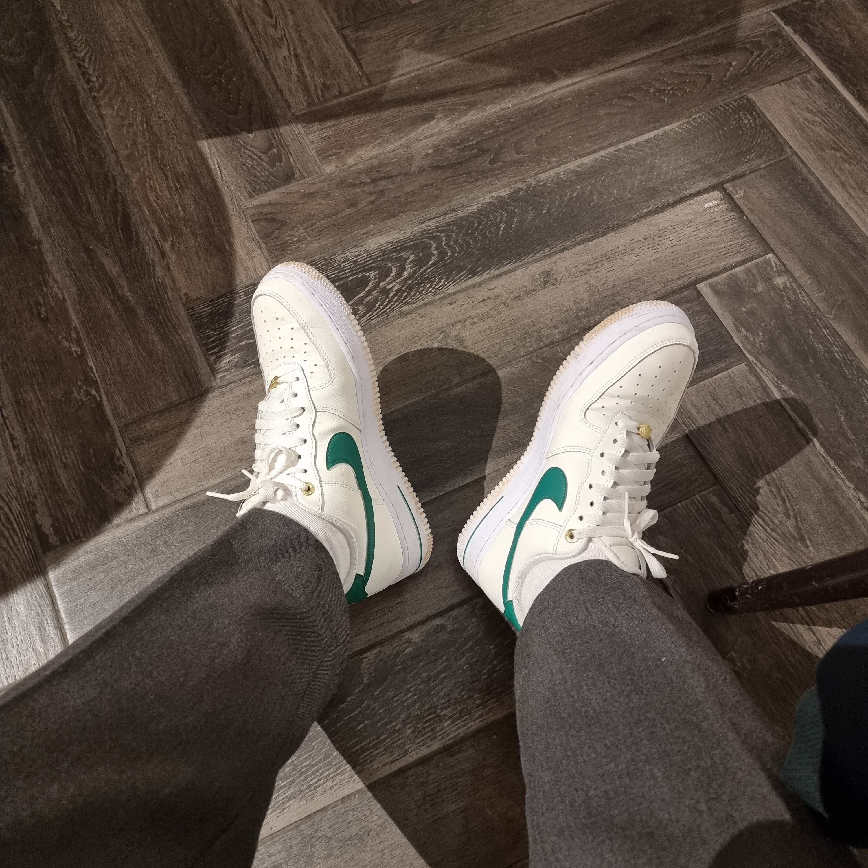 Nike Air Force 1 '07 LV8 40th Anniversary Join Forces Sail Malachite 착용 스타일