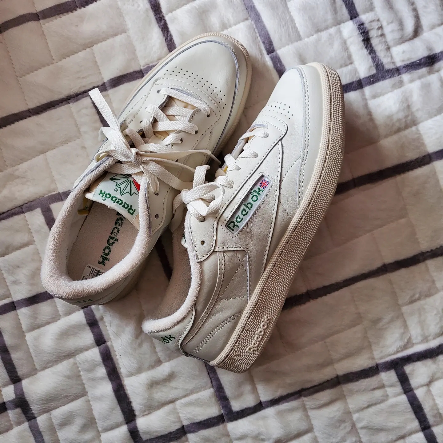 Reebok Club C 85 Vintage Chalk Green 착용 스타일 - 1