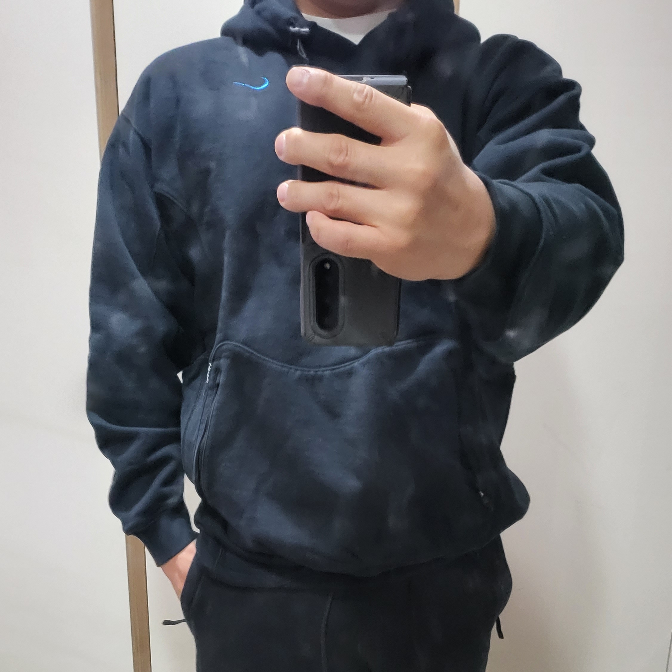 Nike x Off-White NRG Fleece Hoodie Black - Asia 착용 스타일
