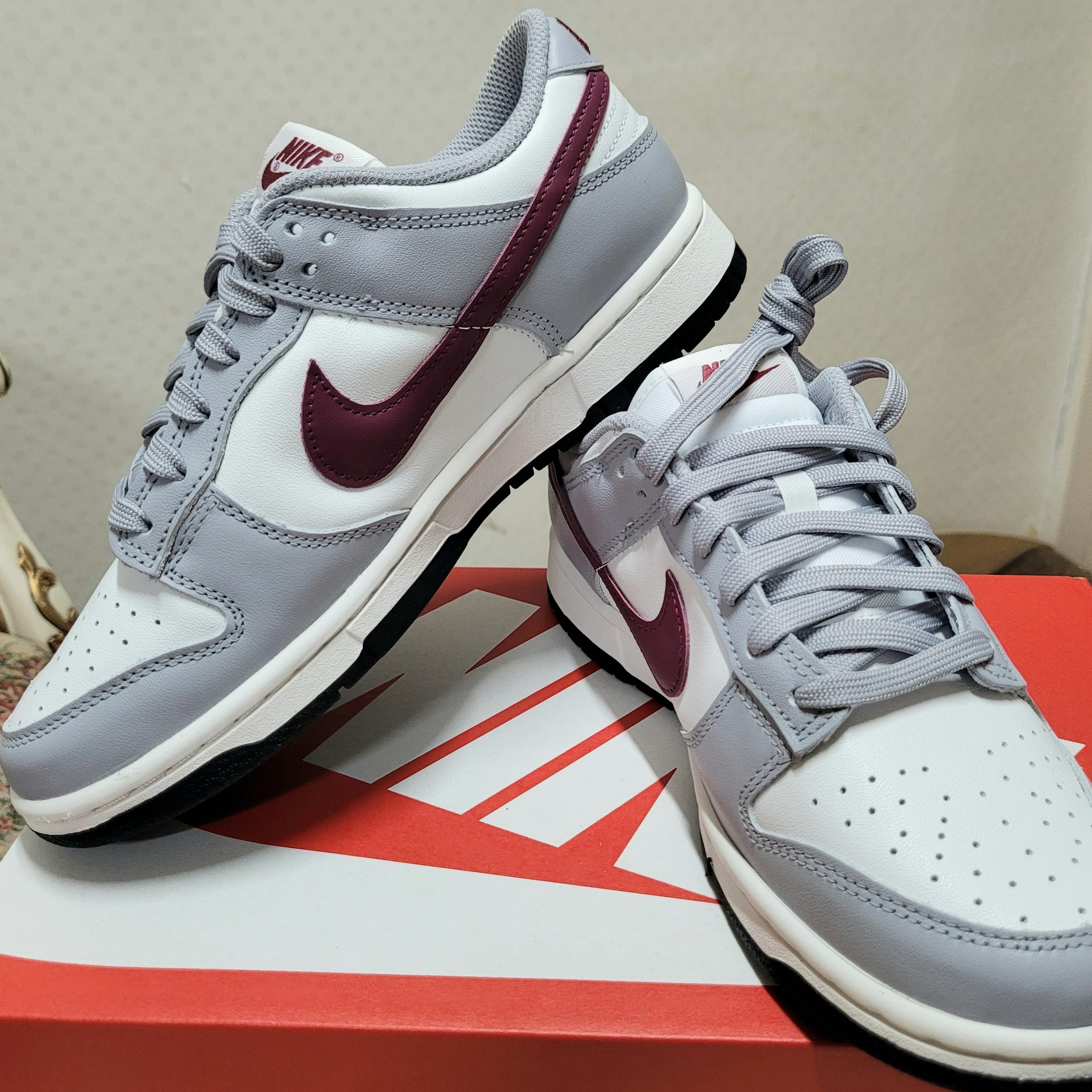(W) Nike Dunk Low Wolf Grey Rosewood 착용 스타일
