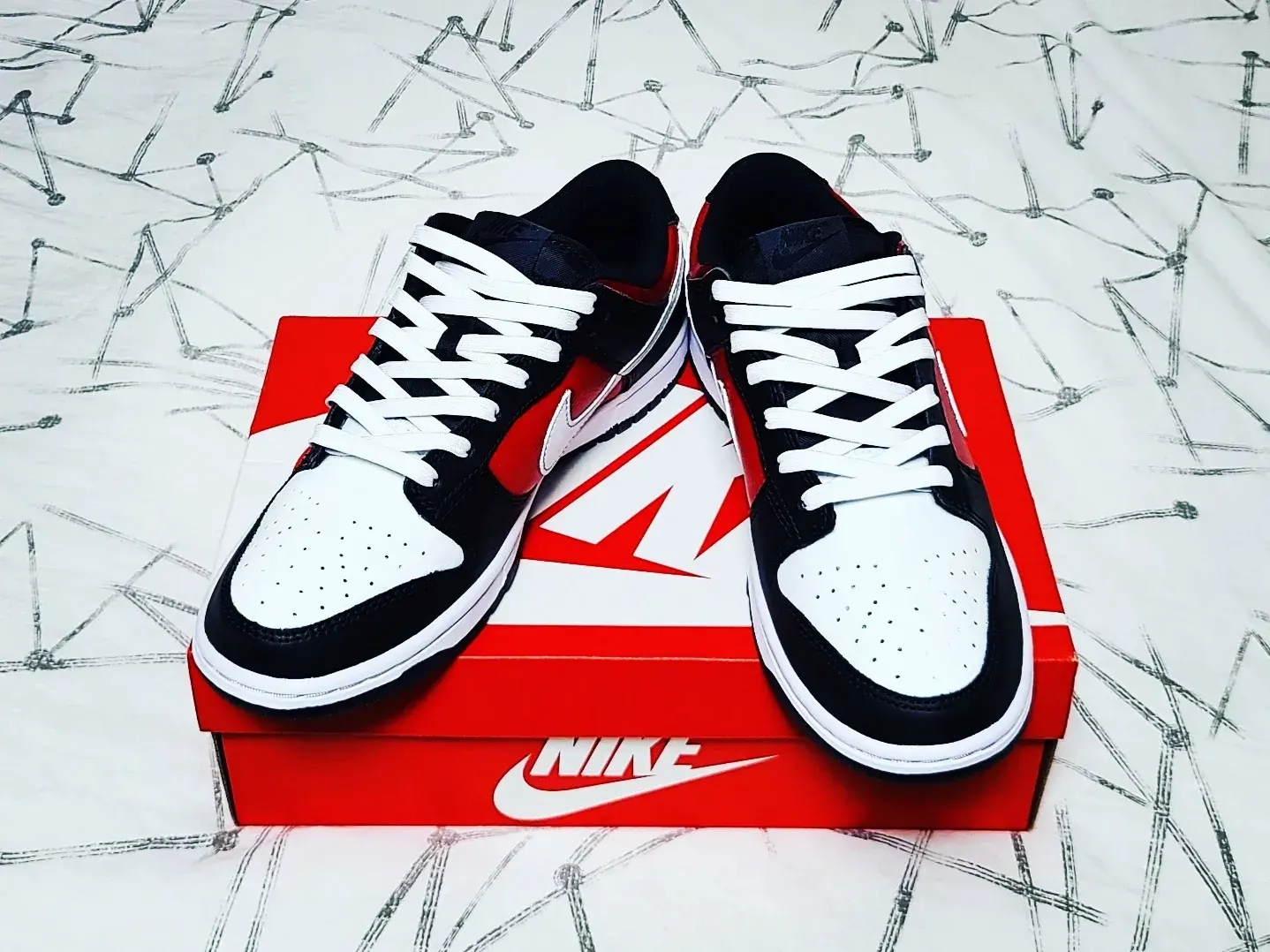 Nike Dunk Low Retro Black White 착용 스타일 - 3