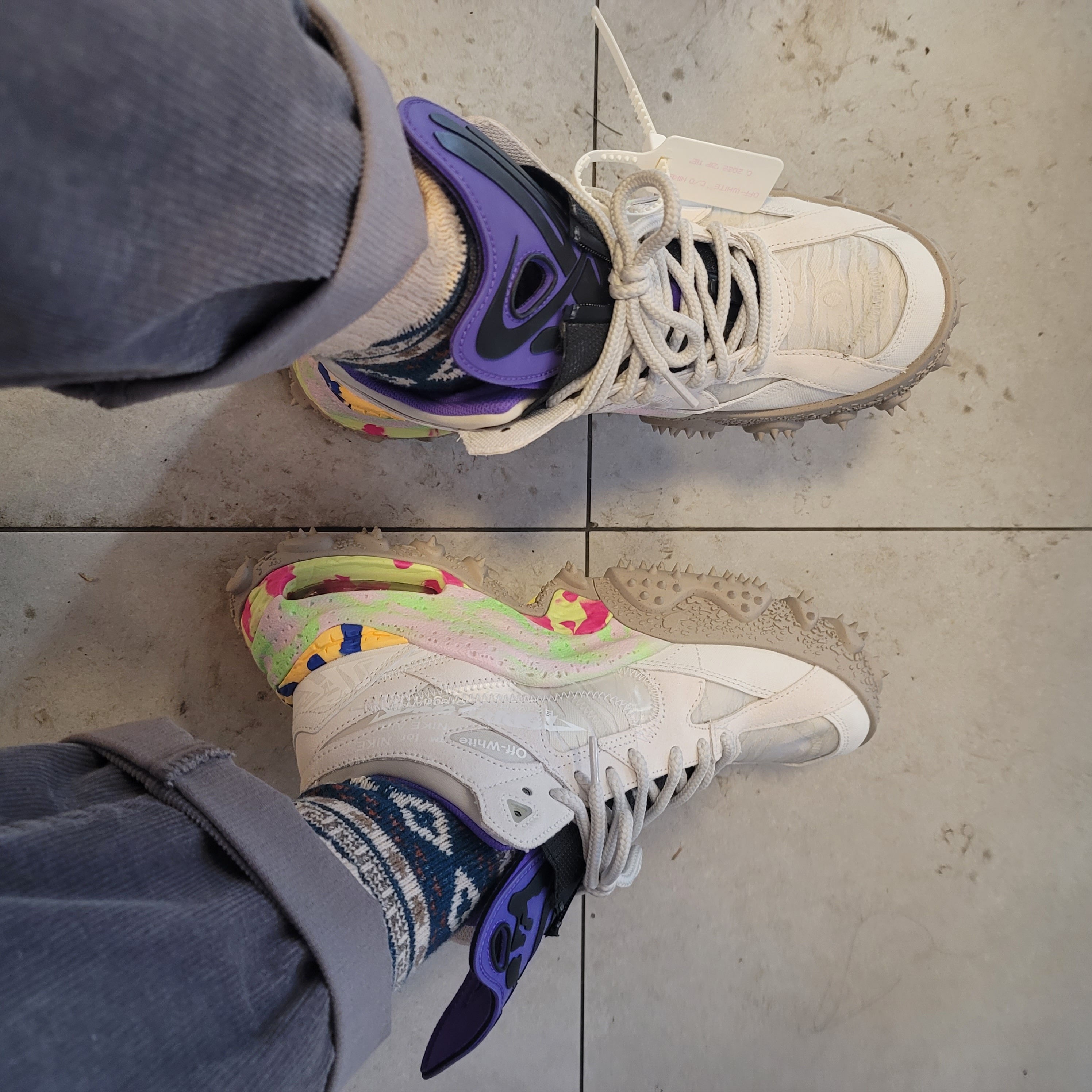 Nike x Off-White Terra Forma Summit White and Psychic Purple 착용 스타일 - 1