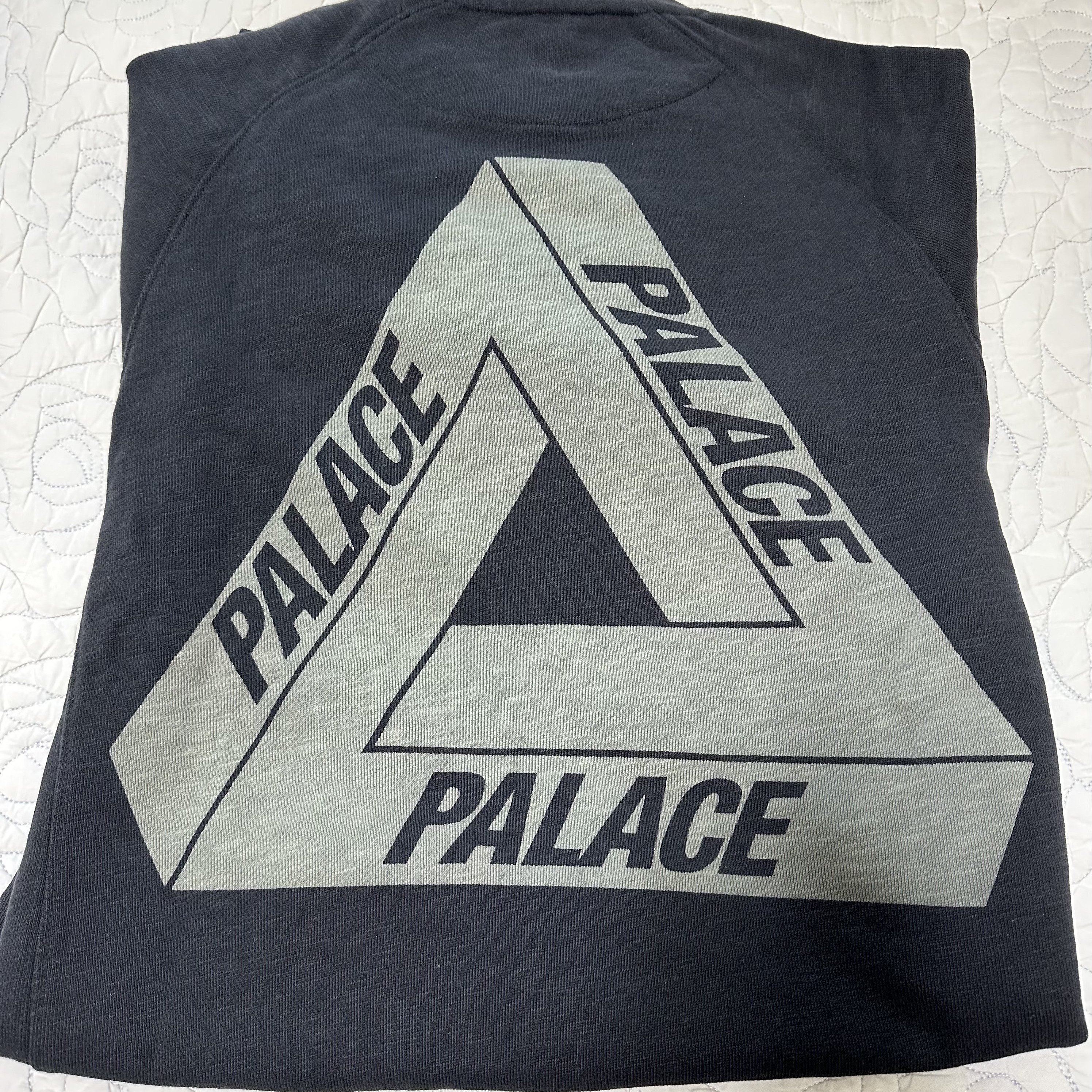 Palace Tri-Ferg Slub Crew Black - 22FW 착용 스타일