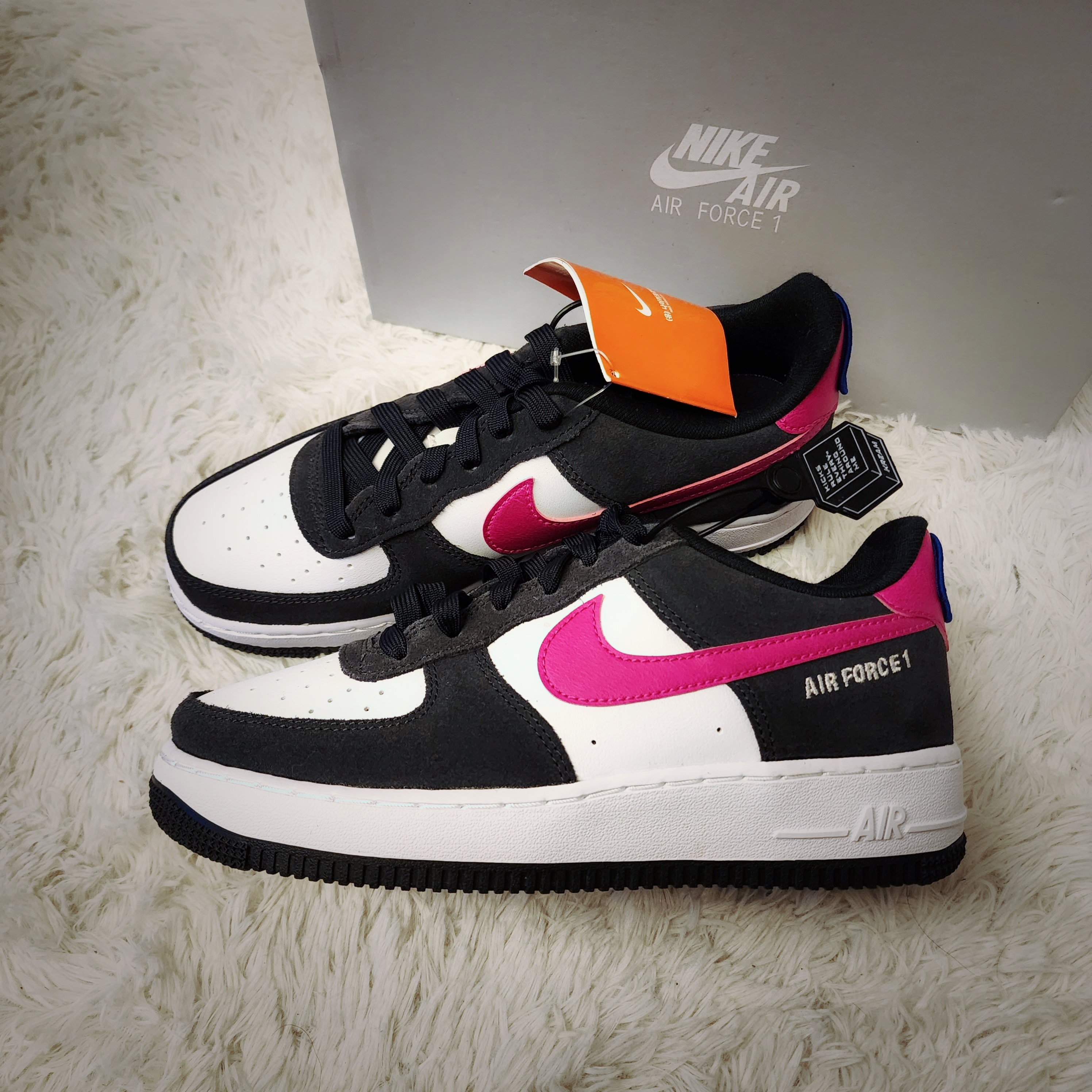 (GS) Nike Air Force 1 LV8 Athletic Club Black Pink Prime 착용 스타일