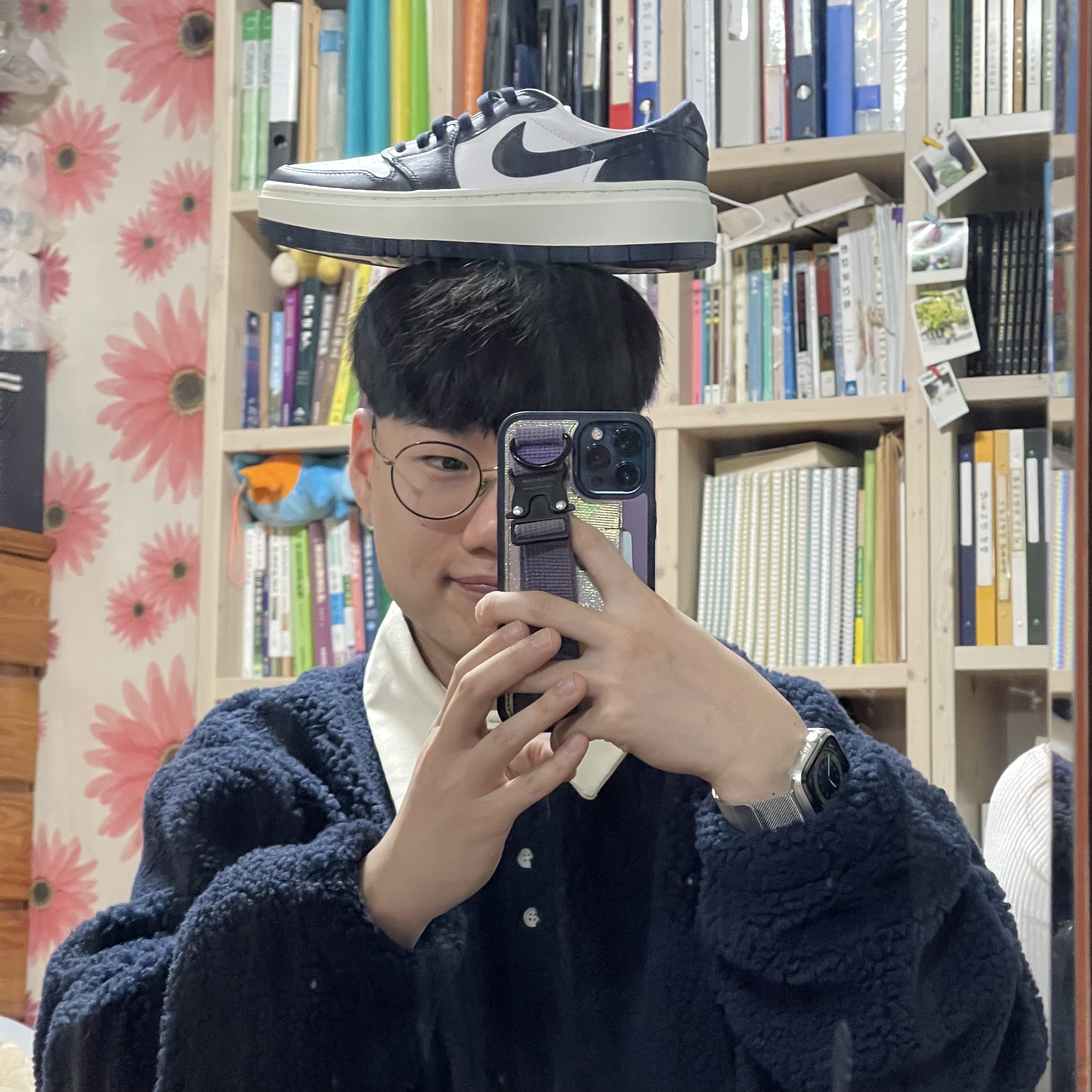 (W) Jordan 1 Elevate Low Midnight Navy 착용 스타일