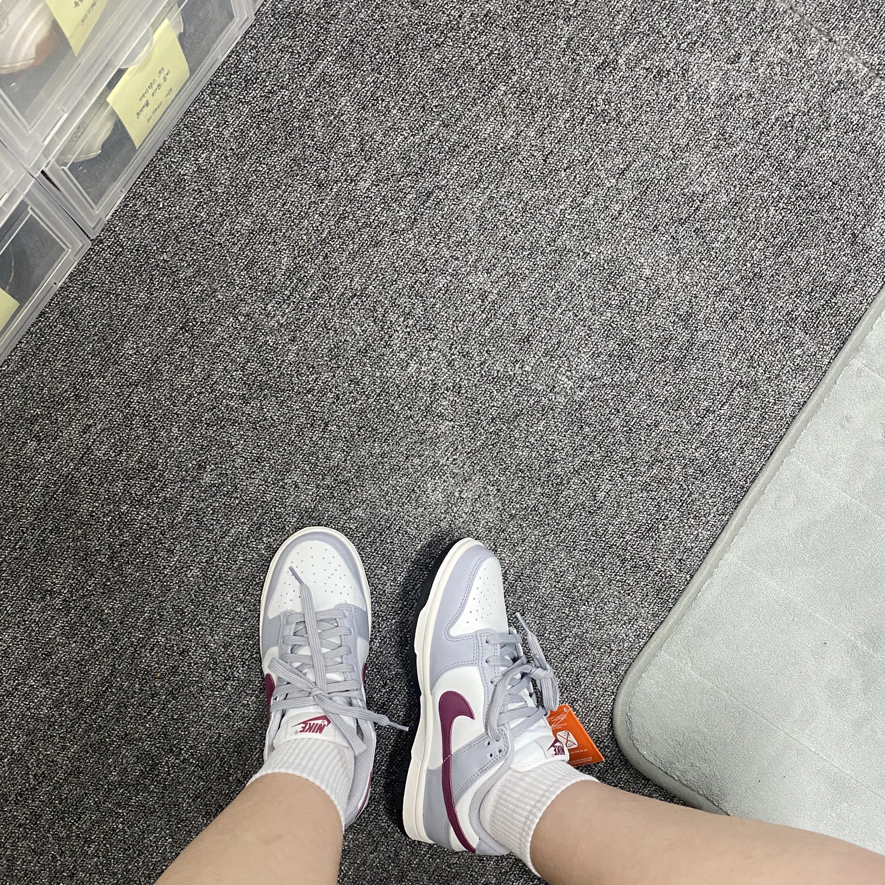 (W) Nike Dunk Low Wolf Grey Rosewood 착용 스타일 - 3