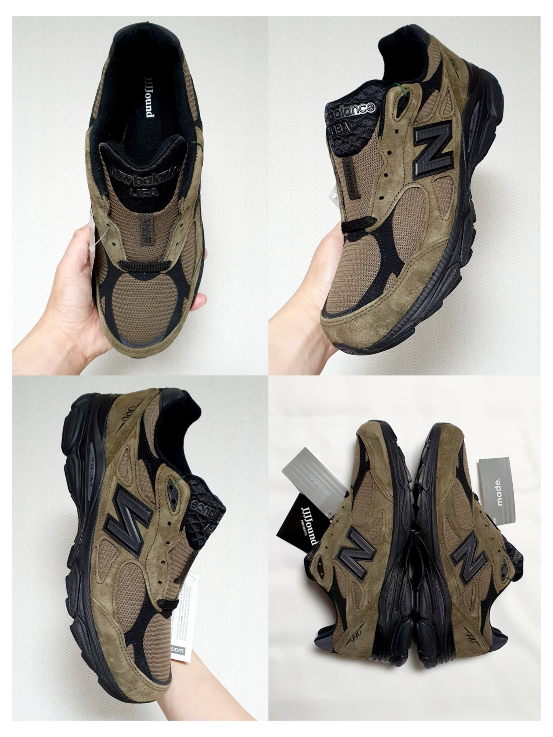 New Balance x JJJJound 990v3 Brown Black 착용 스타일