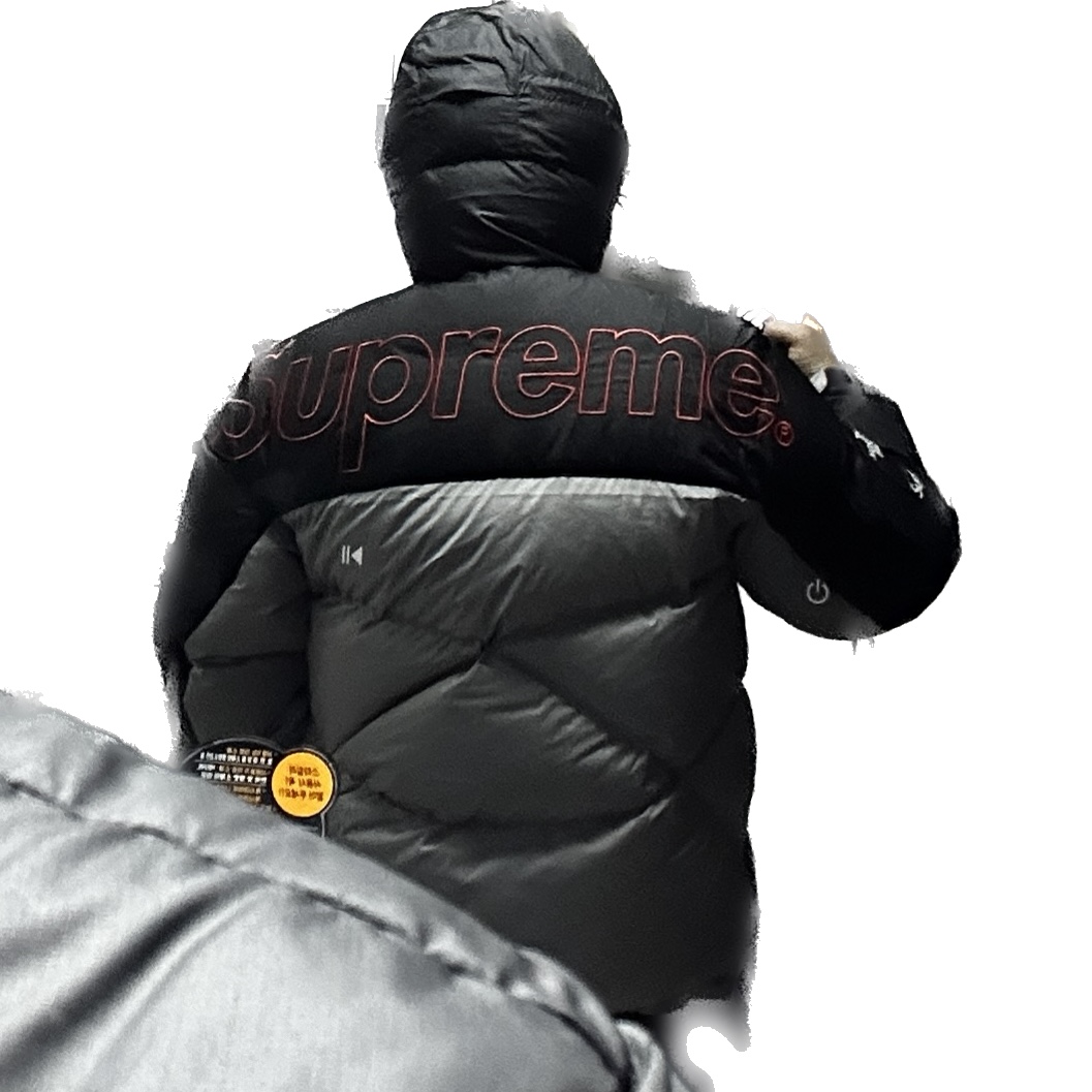 Supreme x The North Face 800-Fill Half Zip Hooded Pullover Grey - 22FW 착용 스타일