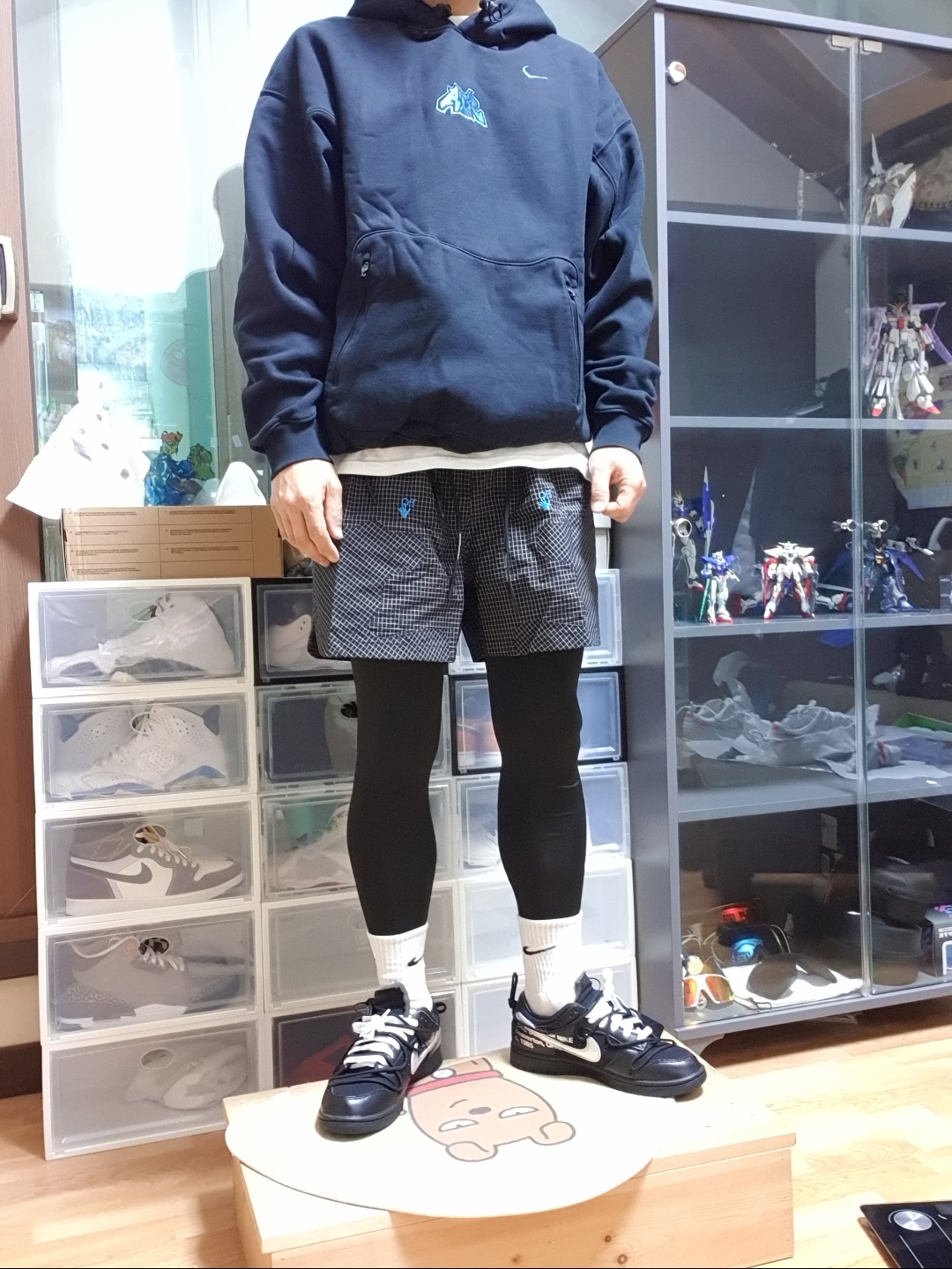 Nike x Off-White NRG Fleece Hoodie Black - Asia, Nike x Off-White Dunk Low The 50 - Lot 50 착용 스타일
