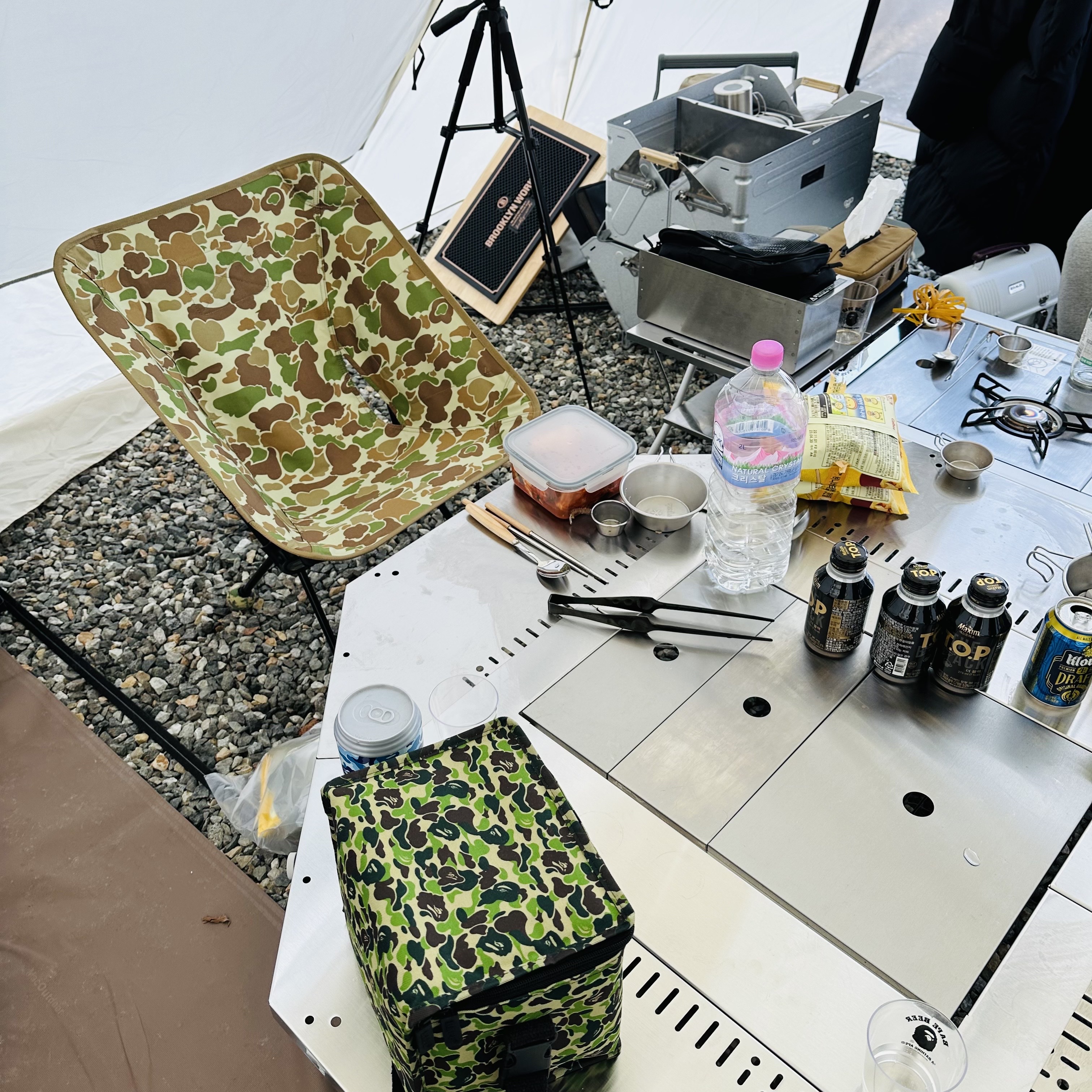 Snow Peak Jikaro Table, Snow Peak Giga Power Stove (Korean Ver.) 착용 스타일 - 2