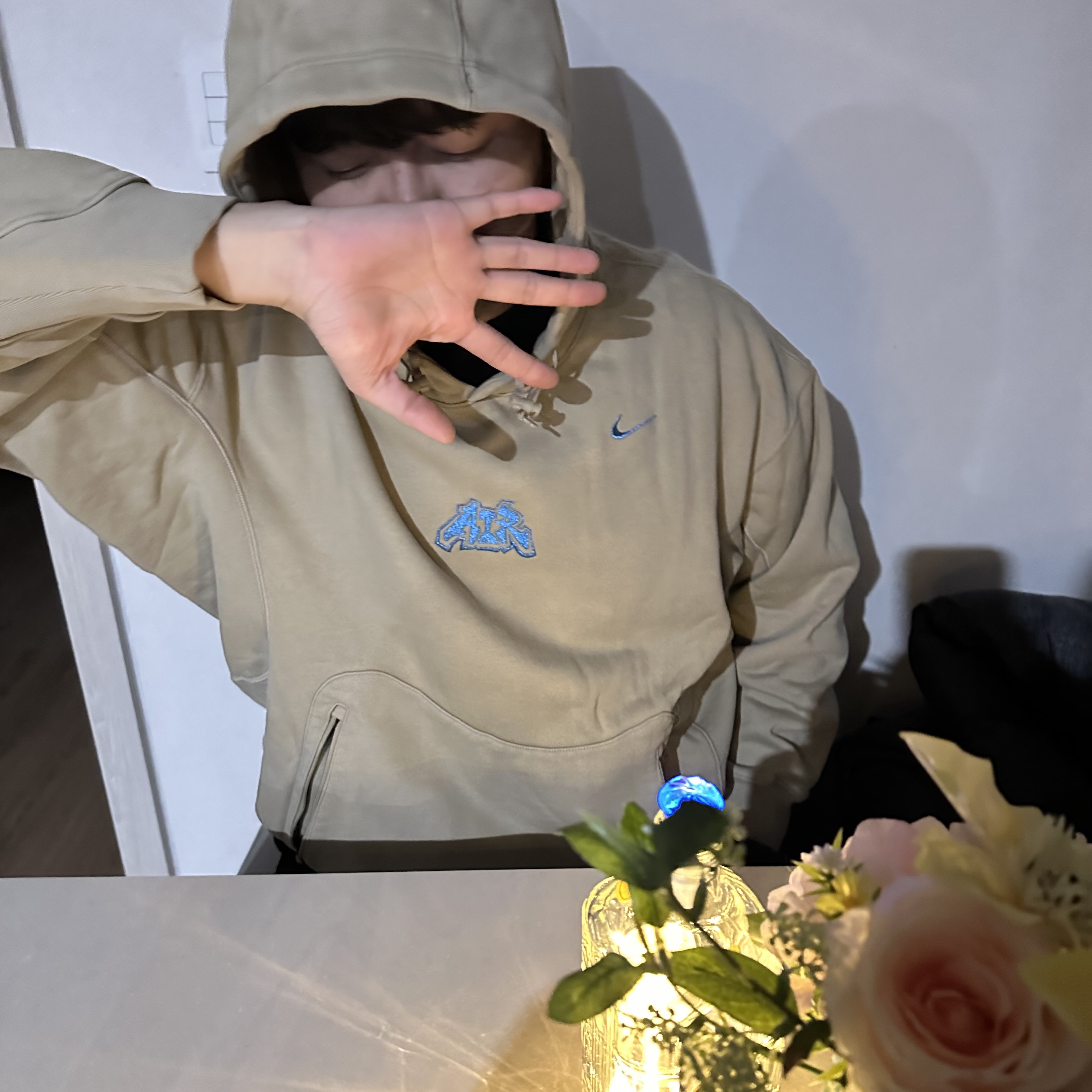 Nike x Off-White NRG Fleece Hoodie Khaki - Asia 착용 스타일 - 2