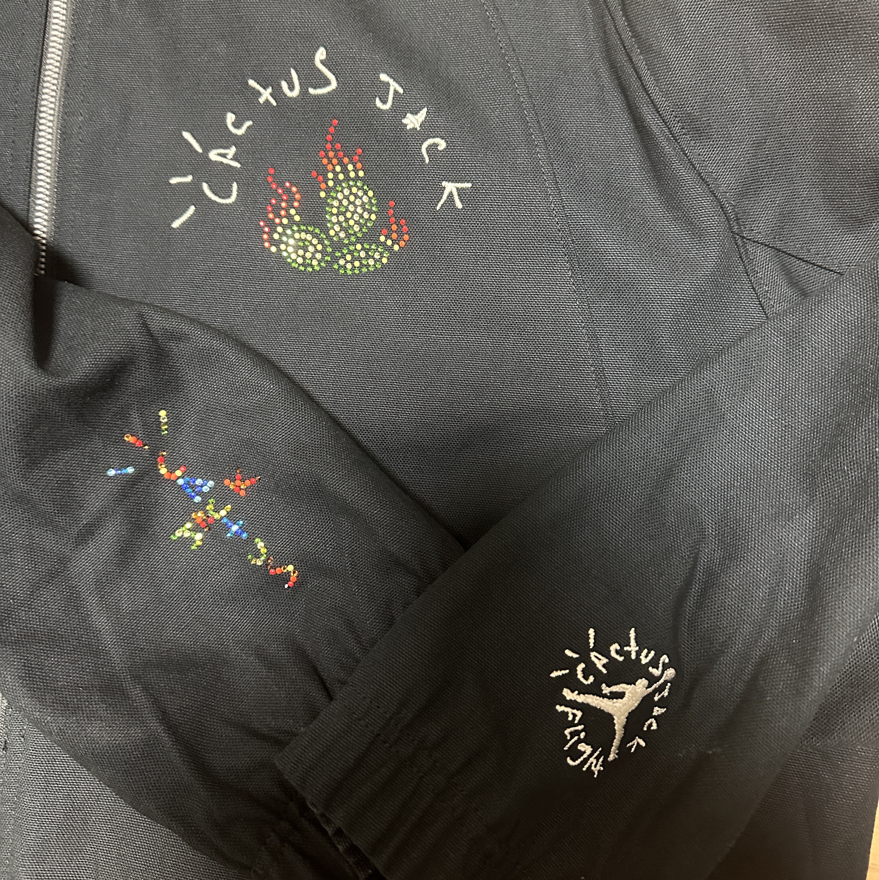 Jordan x Travis Scott Woven Jacket Black - Asia 착용 스타일 - 1