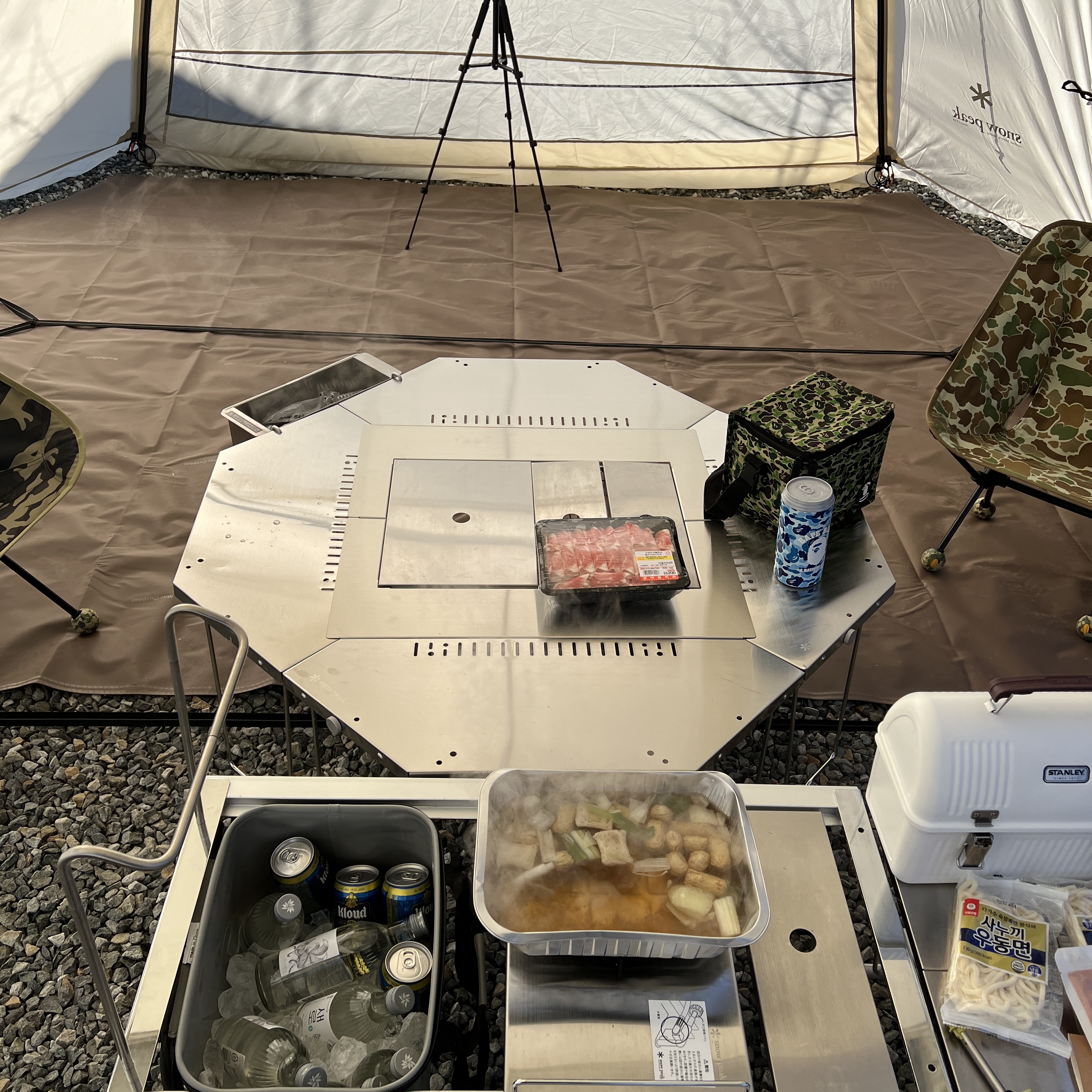 Snow Peak Jikaro Table, Snow Peak Giga Power Stove (Korean Ver.) 착용 스타일 - 4