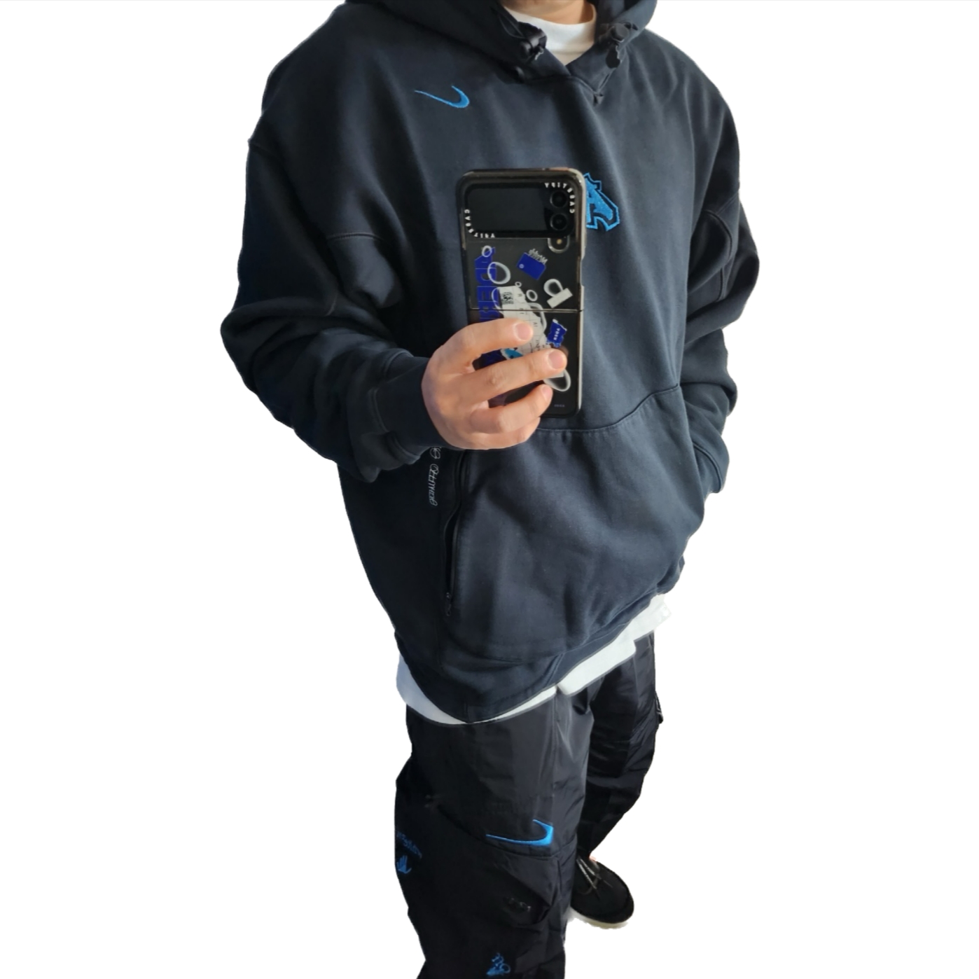 Nike x Off-White NRG Fleece Hoodie Black - Asia 착용 스타일 - 1