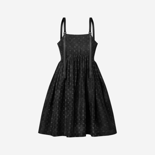 (W) 루이비통 레더 스트랩 모노그램 클라우드 드레스 블랙