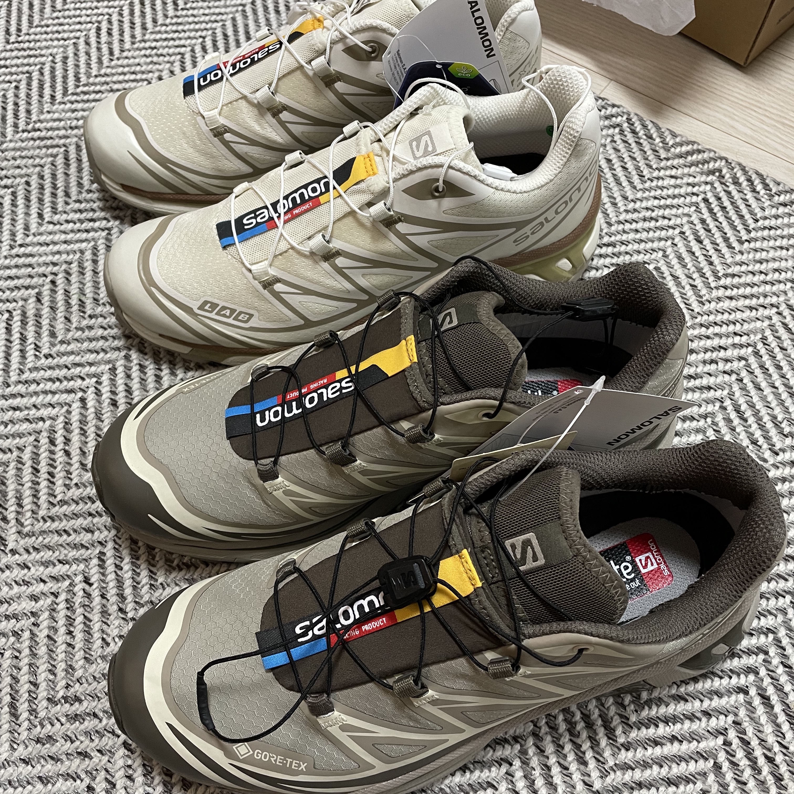 Salomon XT-6 Gore-Tex Vintage Khaki 착용 스타일