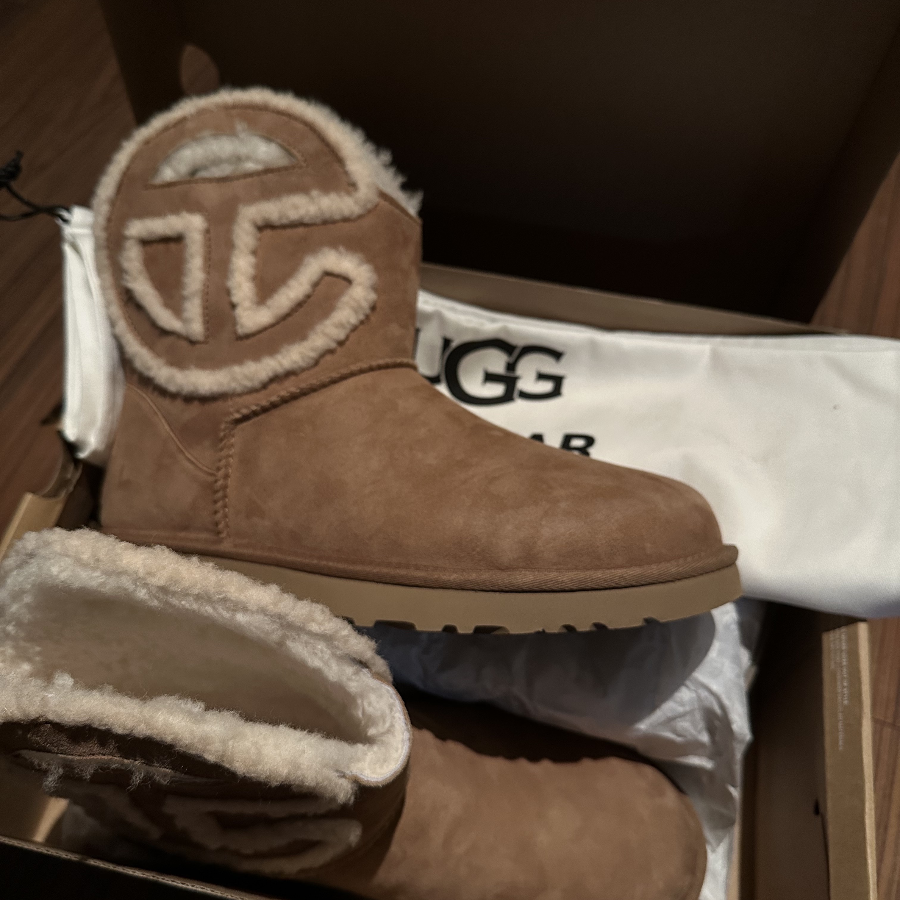 UGG x Telfar Logo Mini Chestnut 착용 스타일 - 2