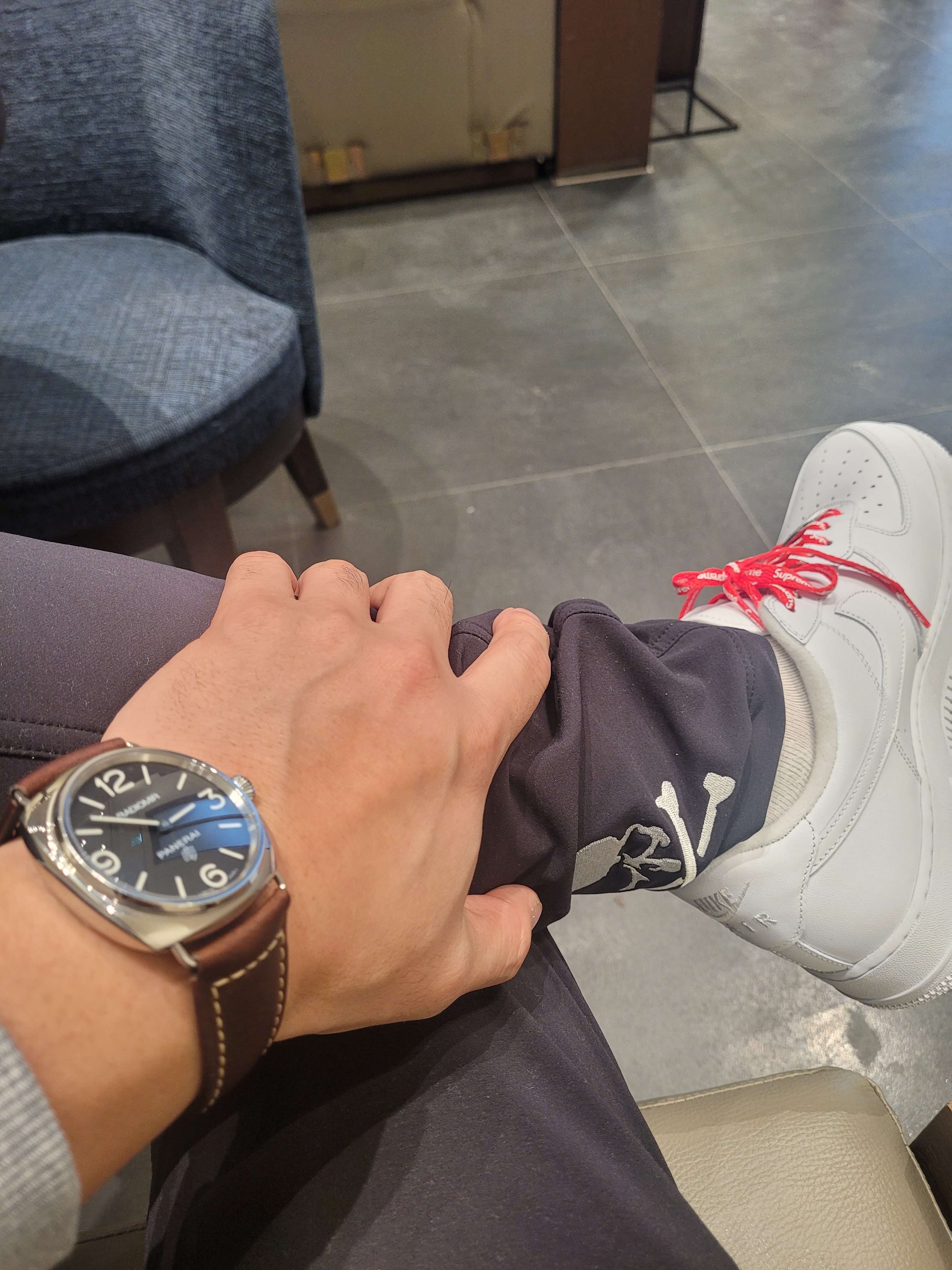 Nike x Supreme Air Force 1 Low White, Supreme Saint Michael Fleece Jacket Black - 21SS 착용 스타일 - 2