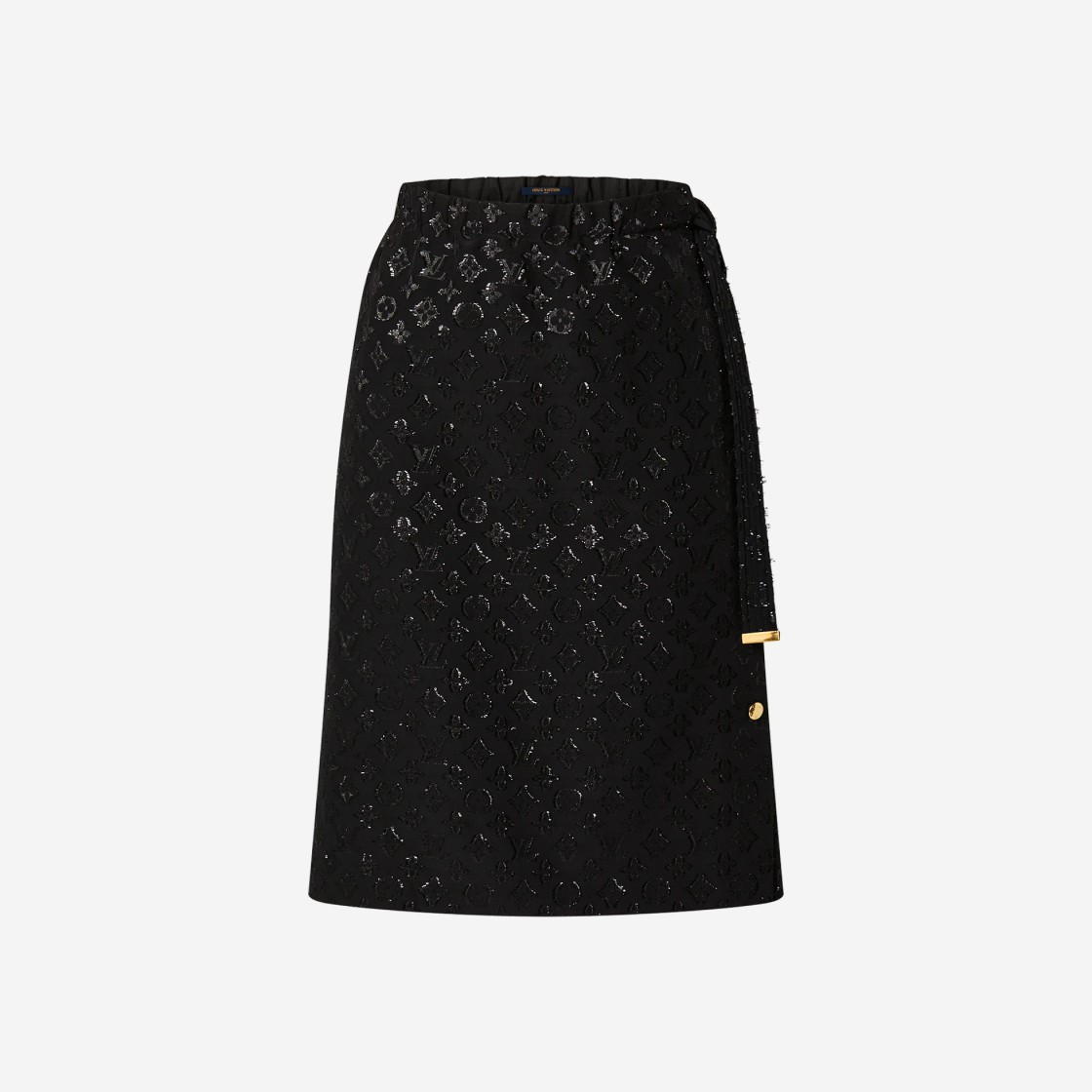 (W) Louis Vuitton Monogram Fil Coupe Wrap Skirt Black 상세 이미지 1