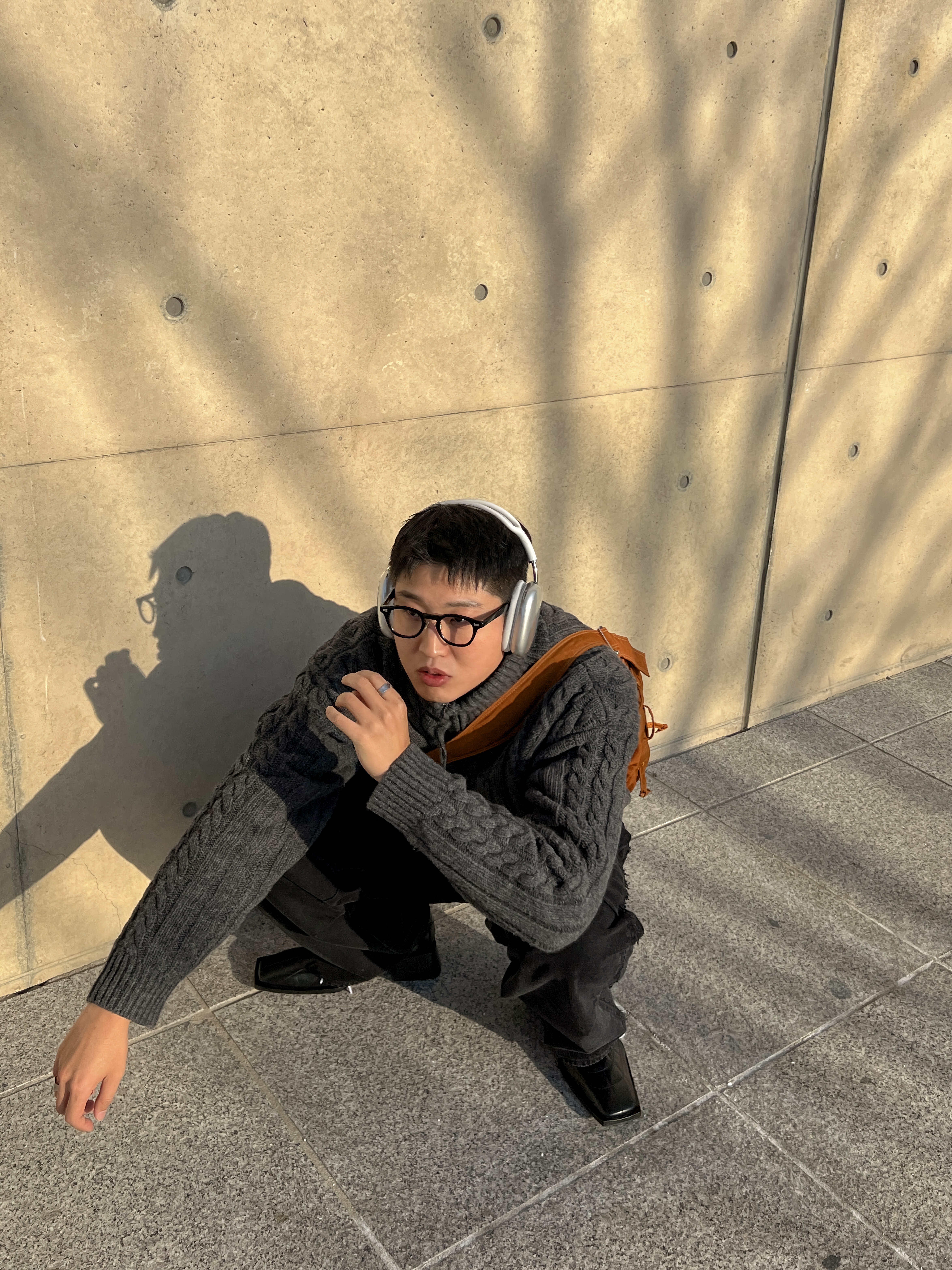 Apple AirPods Max Lightning Silver (Korean Ver.), Lemaire Soft Crossbody Bag Technical Canvas Earth Brown 착용 스타일