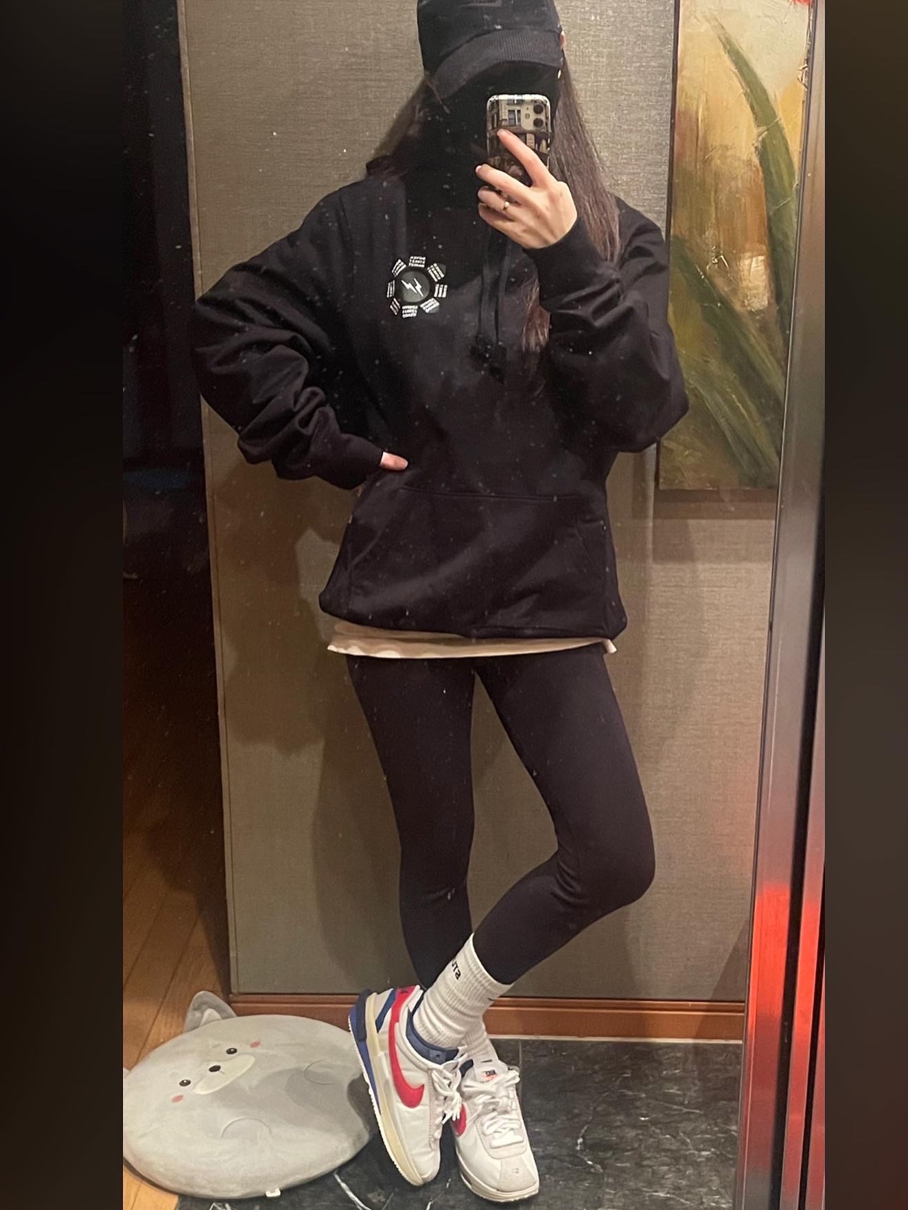 Nike x Sacai Zoom Cortez SP White and University Red, Nike x Sacai Zoom Cortez SP Iron Grey 착용 스타일 - 3