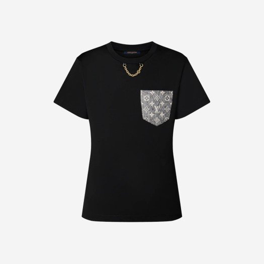 (W) 루이비통 모노그램 포켓 티셔츠 블랙