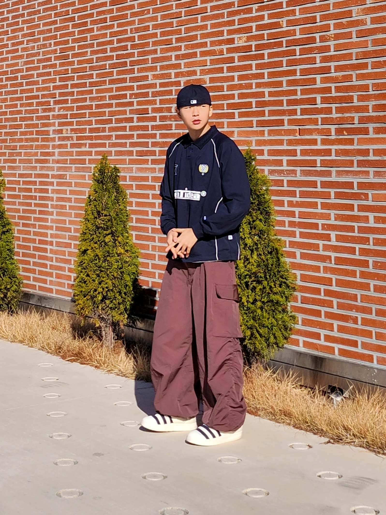 Adidas Puffylette Off White 착용 스타일 - 1